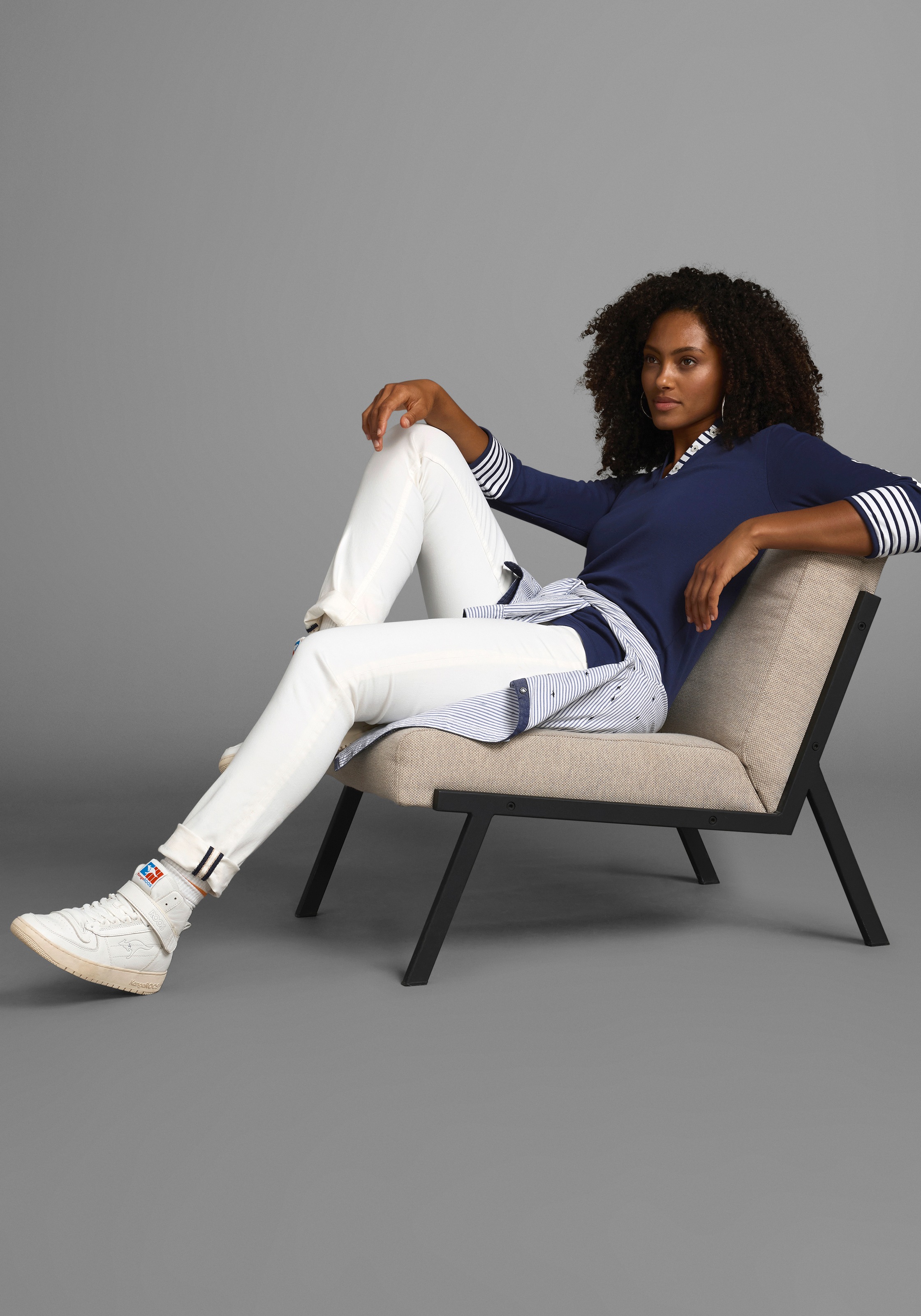 KangaROOS 3/4-Arm-Shirt 3/4-Arm,  figurbetonte Passform,  mit Logodruck