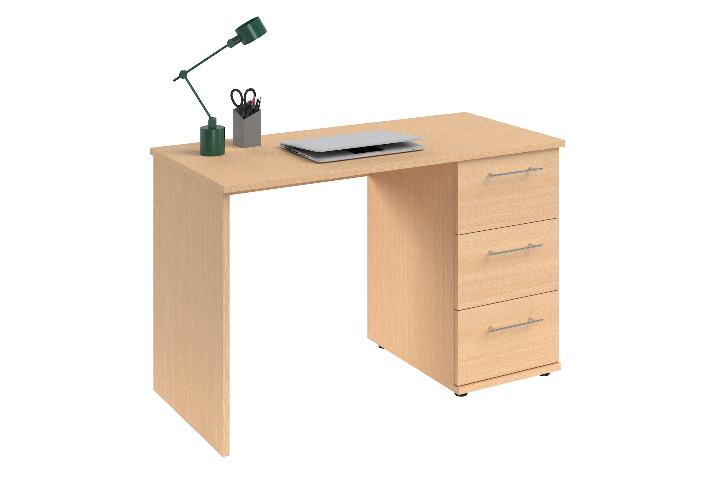 VOGL Möbelfabrik Schreibtisch »Tobi, optional mit Tastaturauszug,«, mit 3 Schubkästen, Breite 115 cm, Made in Germany