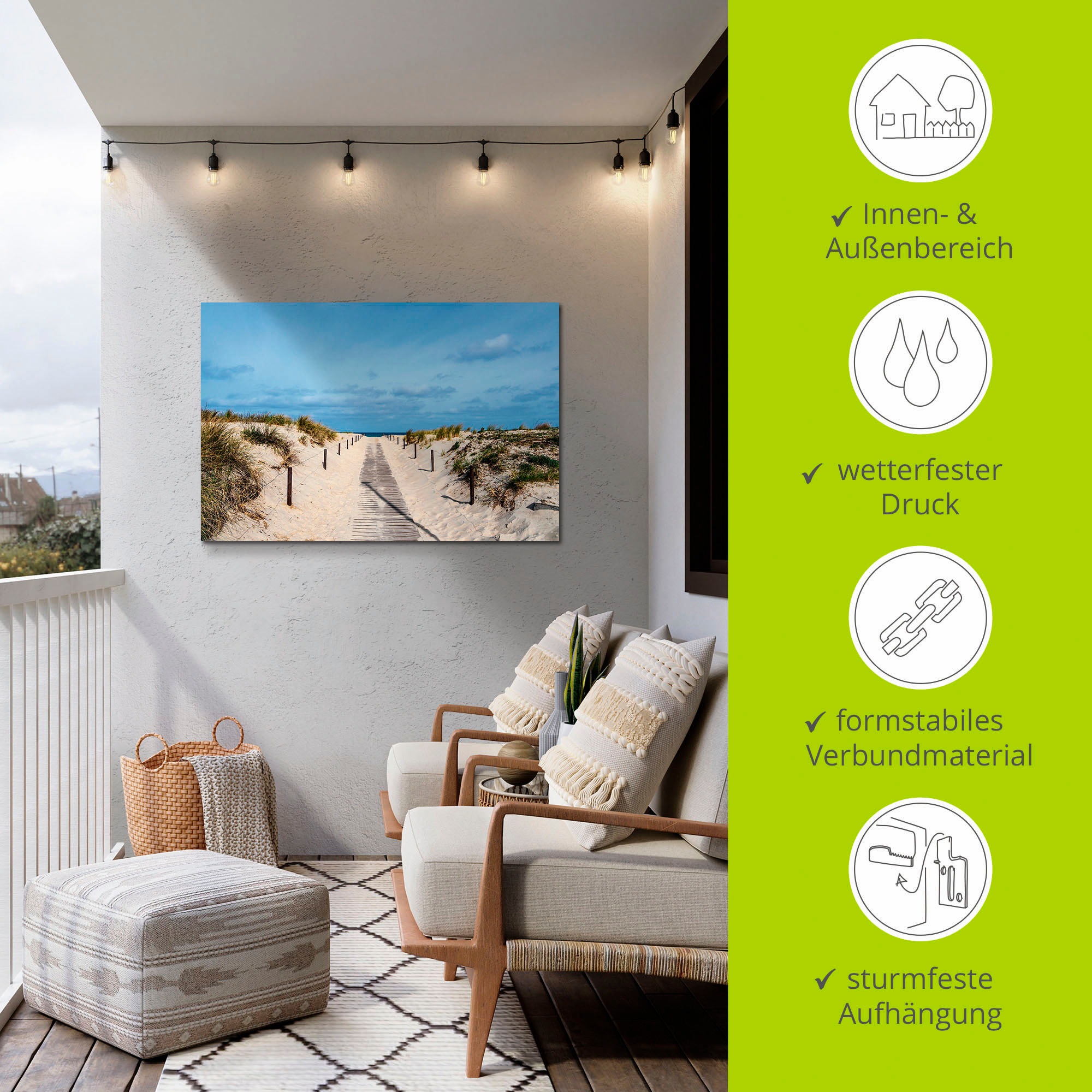 Artland Wandbild »Strandaufgang an Küste der Ostsee«, Strandbilder, (1 St.), als Alubild, Outdoorbild, Leinwandbild, Poster, Wandaufkleber