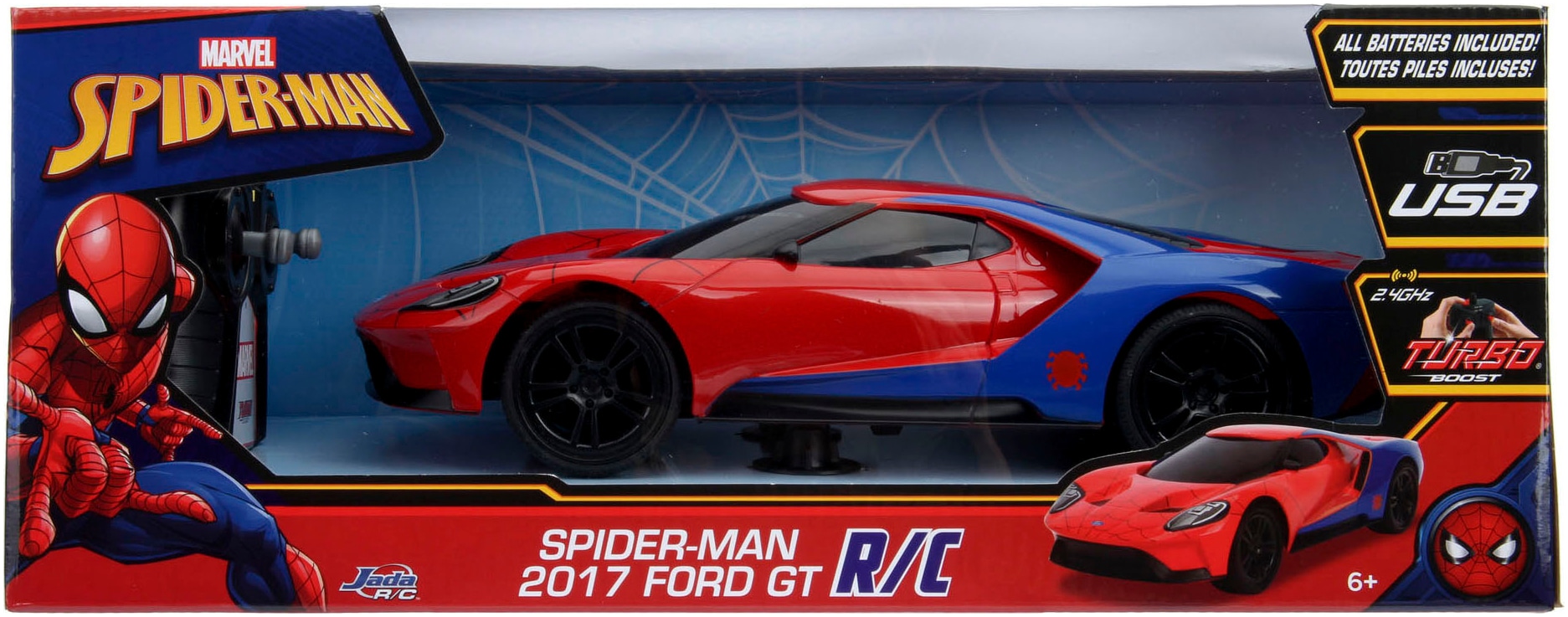 JADA RC-Auto »Marvel Spider-Man RC 2017 Ford GT, 1:16, 2,4GHz«