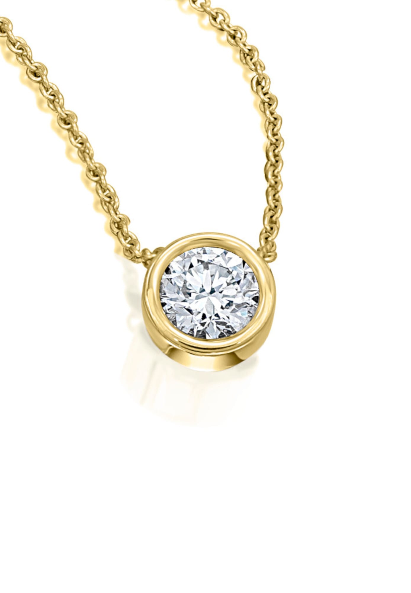 Goldkette »0.2 ct Diamant Brillant Zarge Halskette aus 585 Gelbgold  45 cm Ø 5,45 mm«