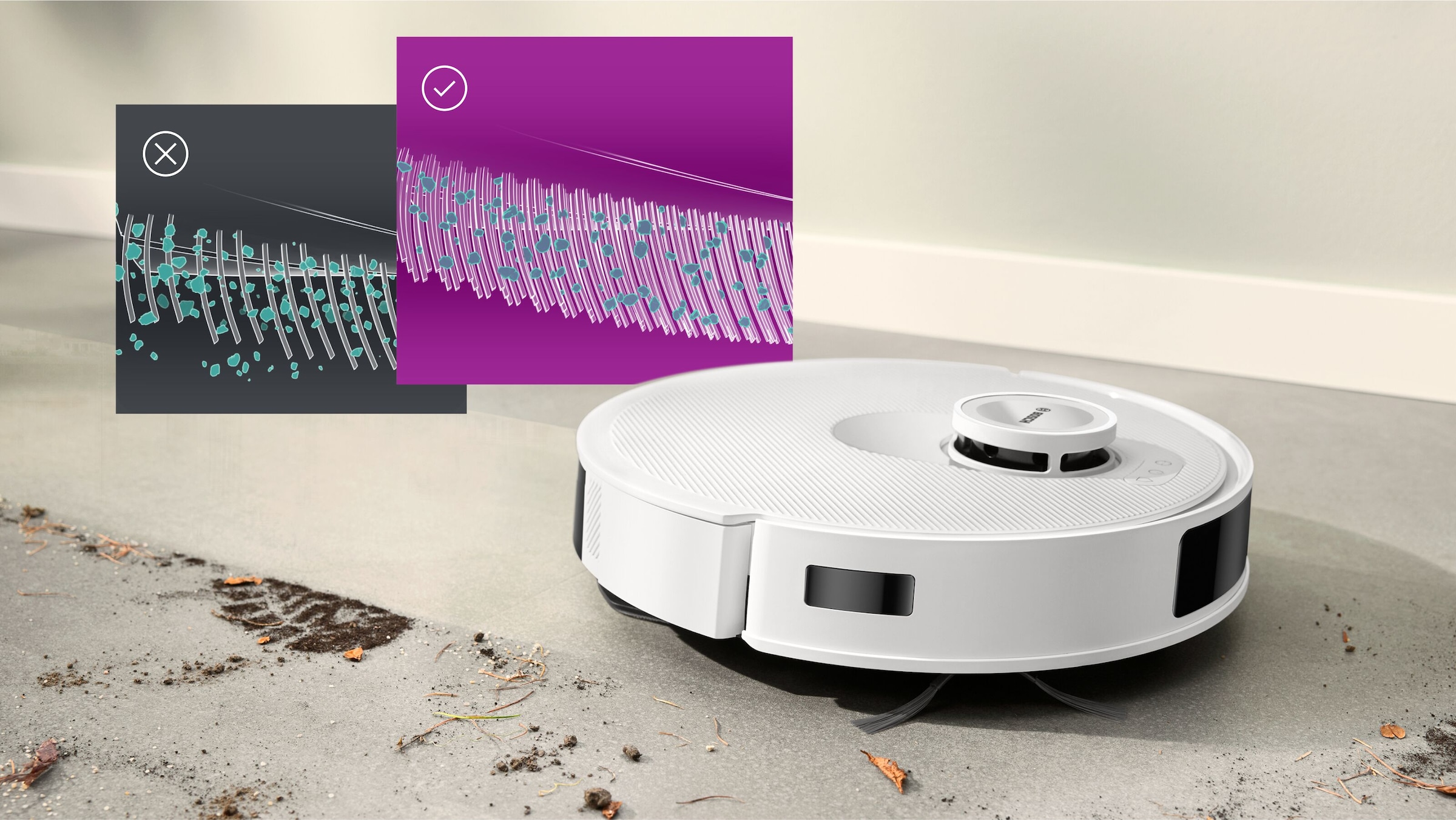 BOSCH Saugroboter »Spotless + BCRD1W, Saugroboter mit Wischfunktion, 11.000 Pa Saugkraft«, Trocken-Servicestation, Infrarot Navigation, Carbon Bürste
