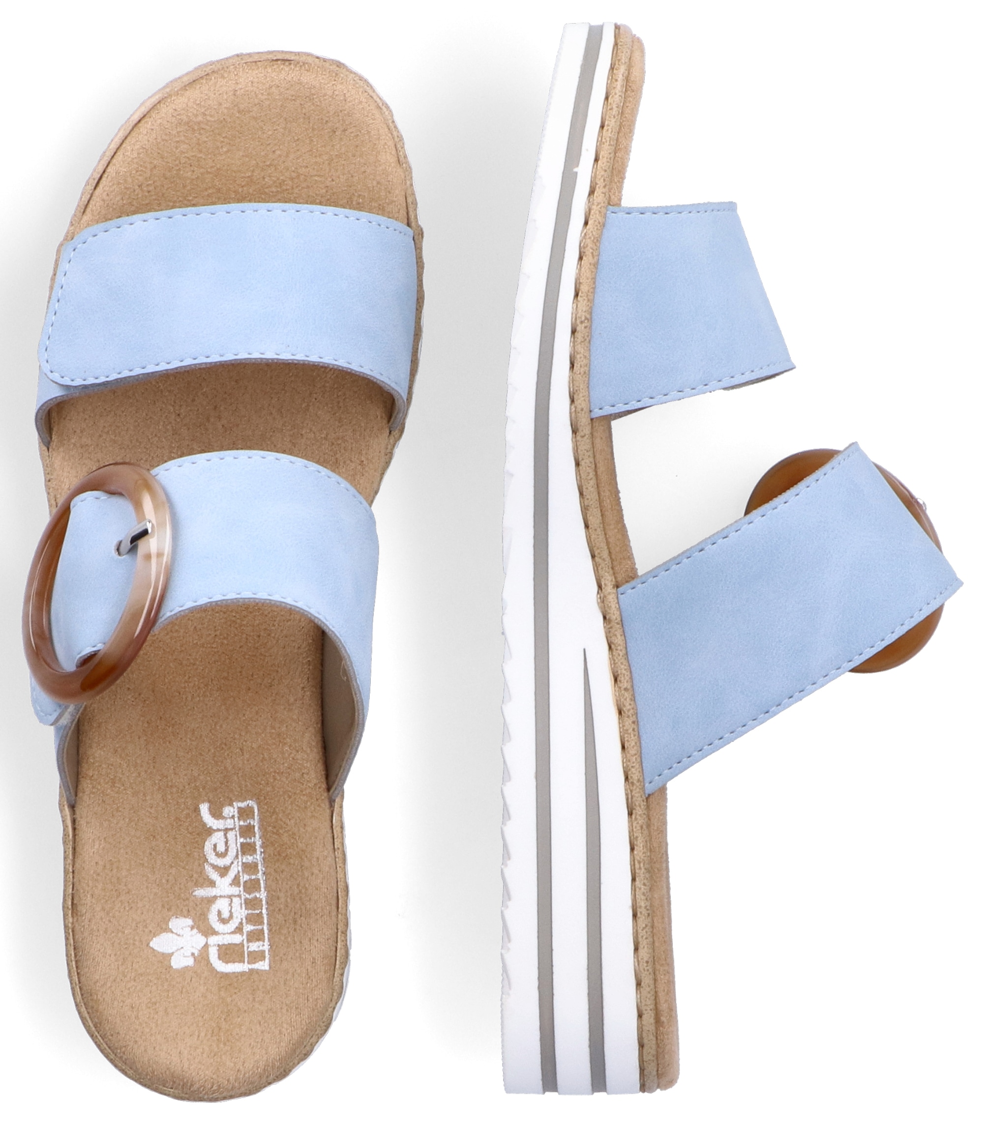 Rieker Pantolette, Keilabsatz, Sommerschuh, Schlappen mit softer Innensohle