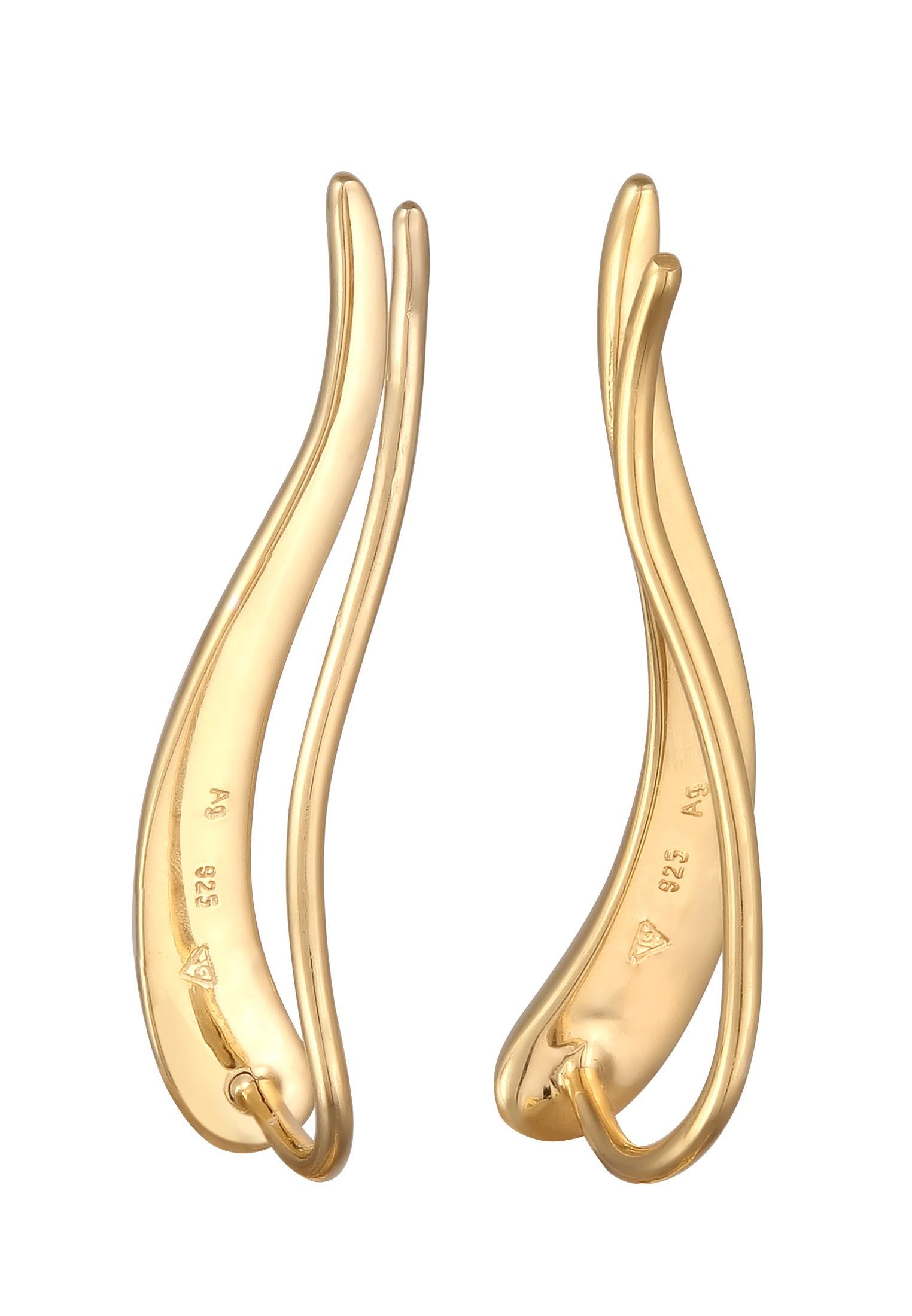 Elli Paar Creolen »Ohrringe Earclimber Ohrklemme Geschwungen 925 Silber«