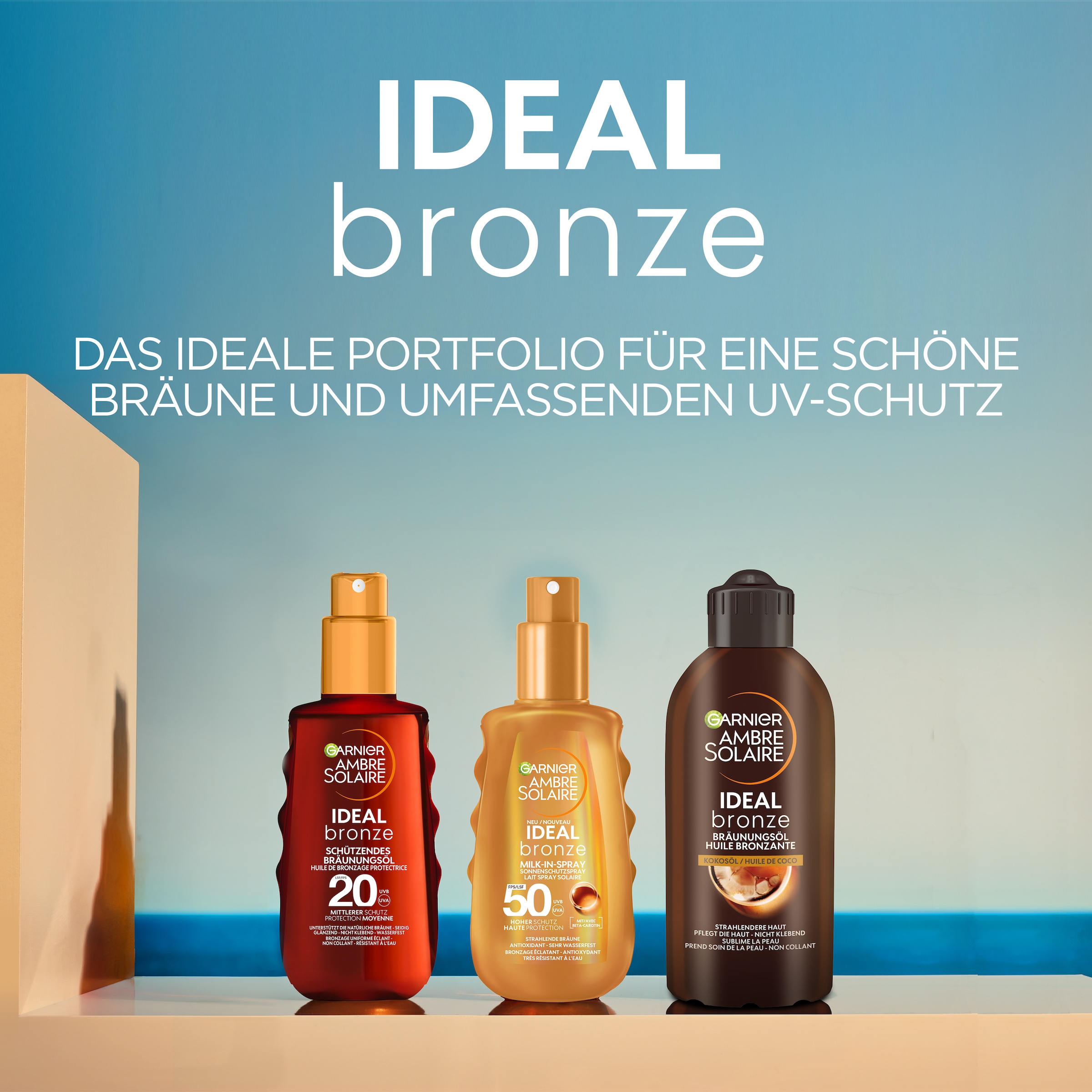 GARNIER Sonnenschutzöl »AMBRE SOLAIR TIEFBRAUN SONNENÖL« für den Körper, mit leichter und schnell einziehender Formel