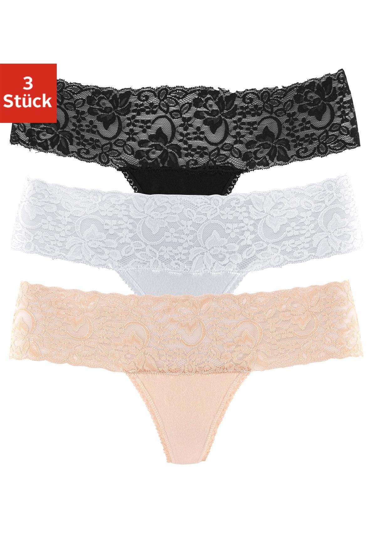 vivance active String, 3 Spitzenbündchen mit (Packung, breitem St.), bei ♕