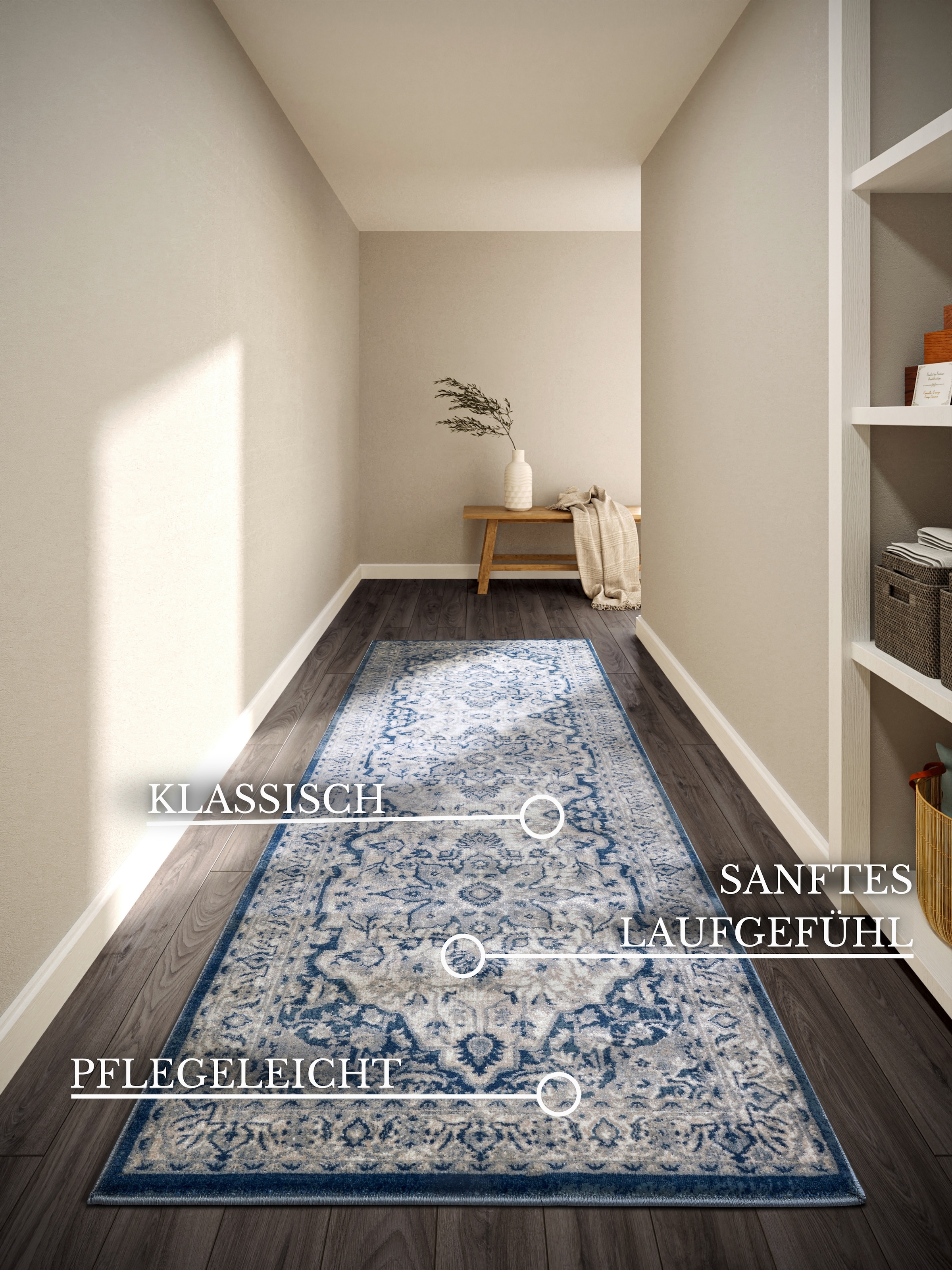 Villeroy & Boch Teppich »Gabrielle« rechteckig 11 mm Höhe Orientalisch, Wohnzimmer, Schlafzimmer, Klassisch, Kurzflor, Weich