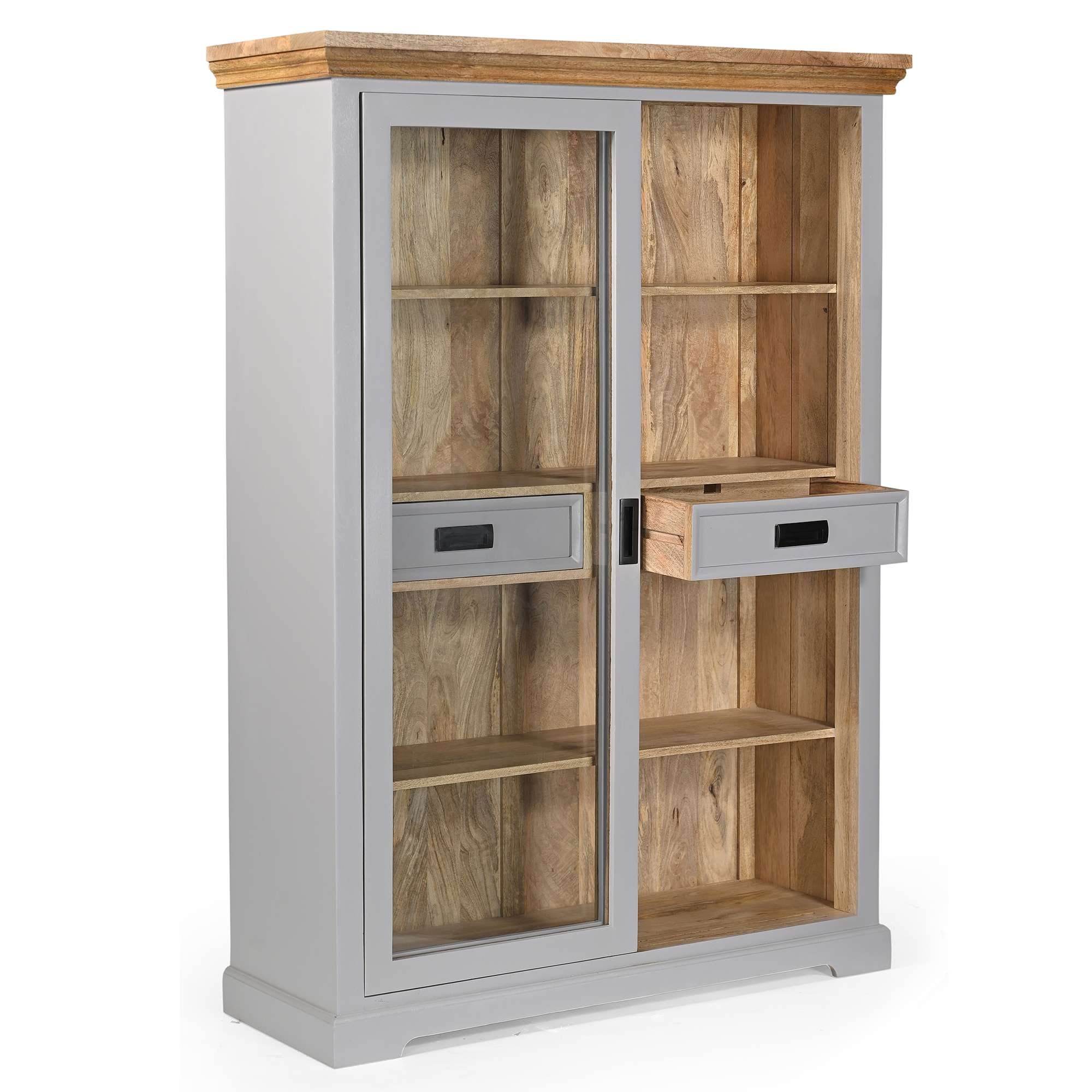 Home affaire Vitrine »Alpinist Highboard Höhe/Breite/Tiefe 120/160/40 cm« mit 2 Glasschiebetüren, handgefertigt, Unikat-Möbel, Höhe 160 cm