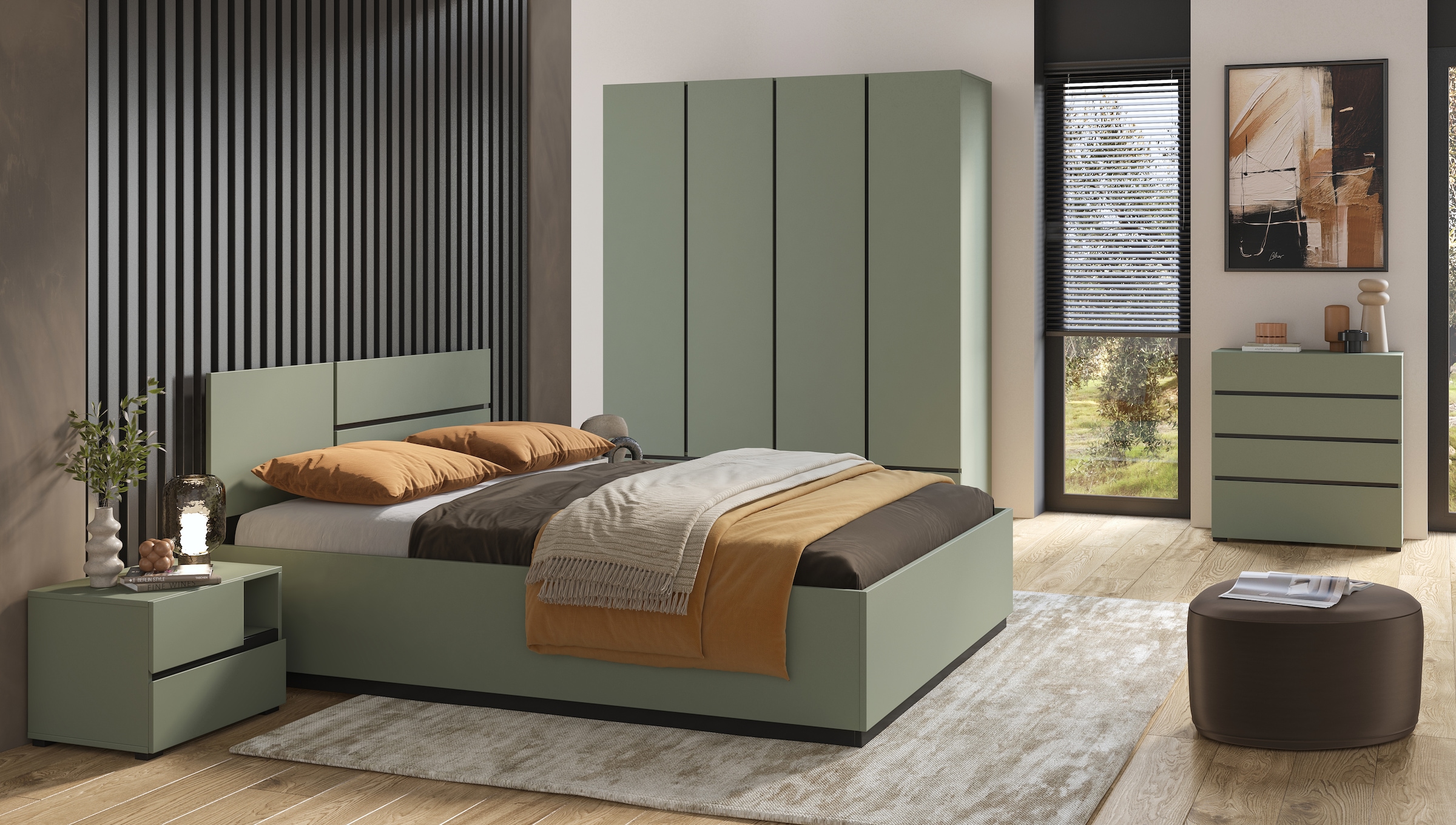 Home affaire Bettgestell »Cross, moderner Bettrahmen«, Doppelbett in zwei Grössen, stabiles Bettgestell
