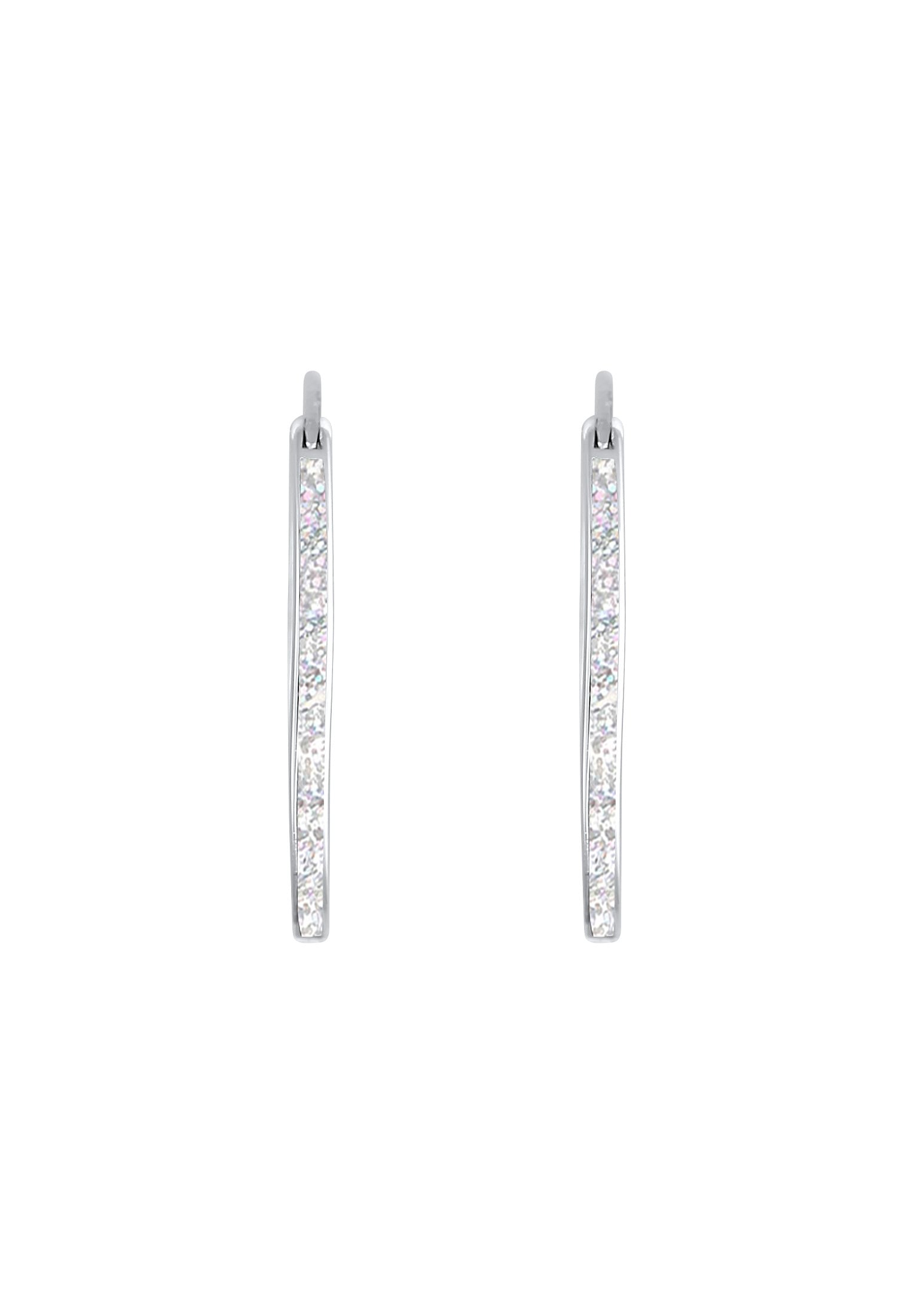 Elli Paar Creolen »Ohrringe Creolen mit funkelnden Emaille Lack 925 Sterling Silber«