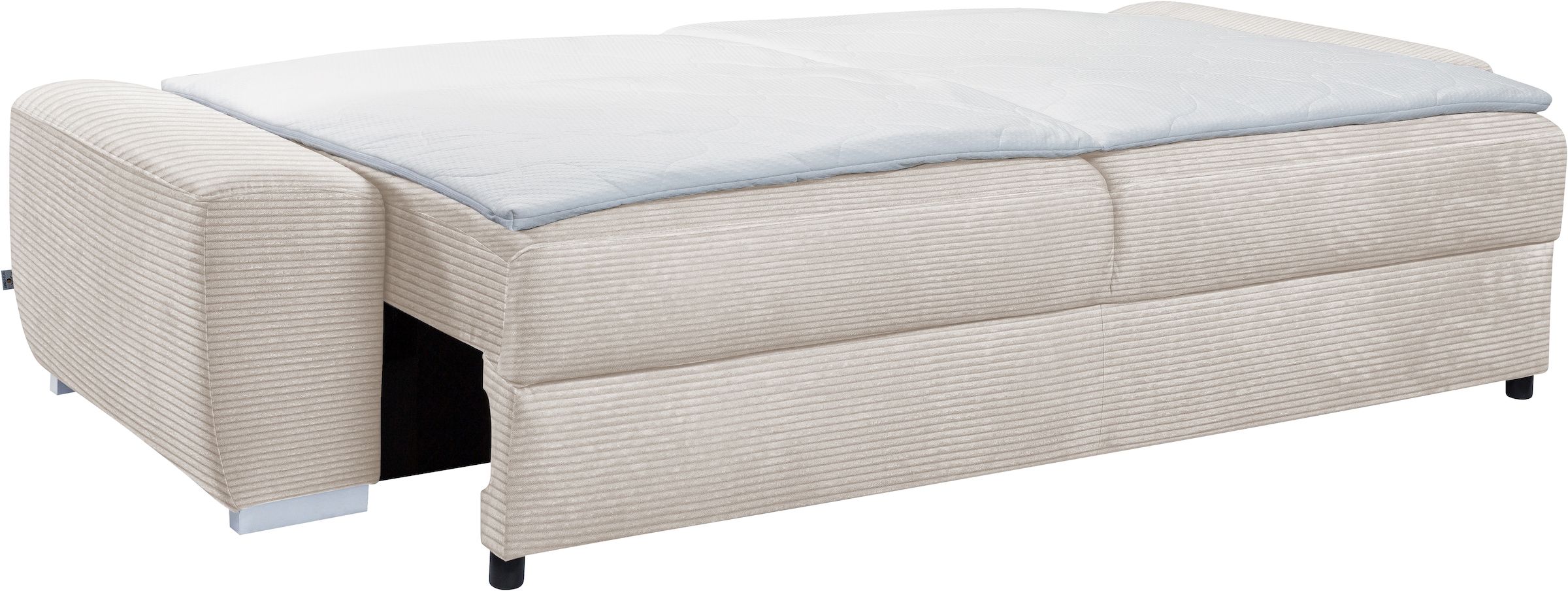 exxpo - sofa fashion 3-Sitzer »SOLSBURY, bequem und komfortabel, Sofa, Schlafsofa, Breite 258cm« inkl. Federkern-Polsterung, Bettfunktion und Stauraum, in Cord