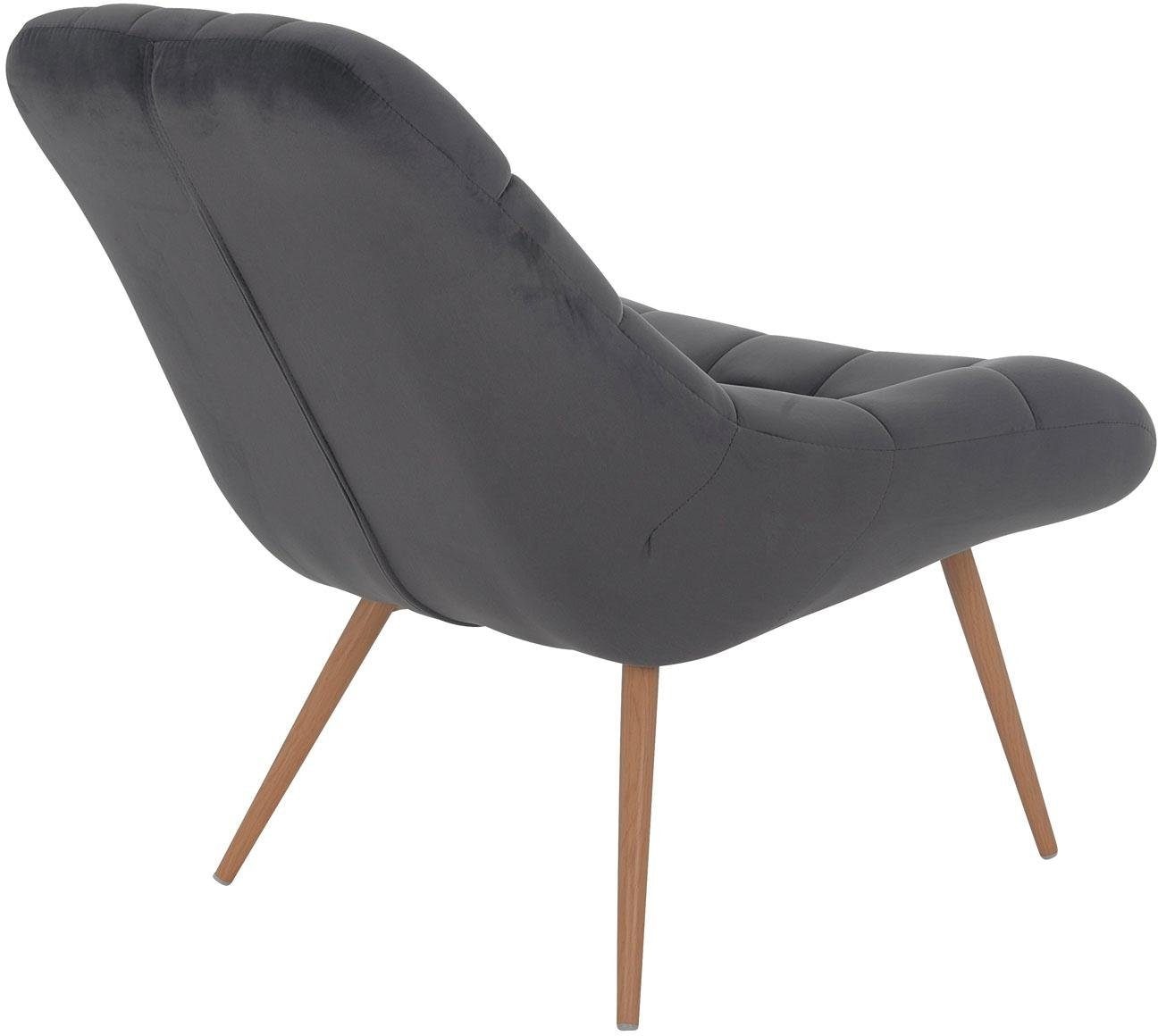 SalesFever Relaxsessel »Toulon - Komfortabler Loungesessel« mit XXL-Steppung, mit schwarzen oder naturfarbenen Beinen