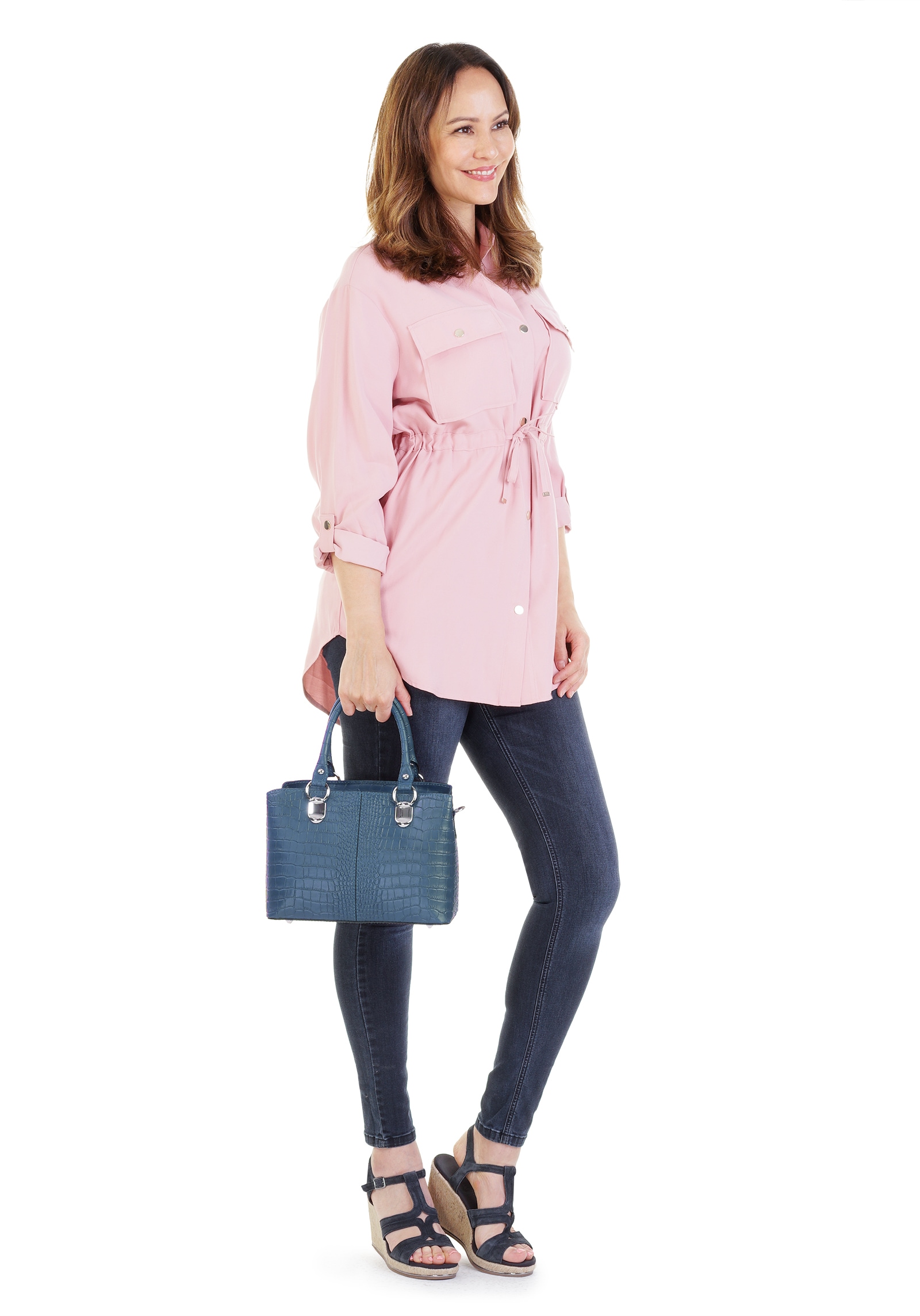 Cluty Umhängetasche echt Leder, Made in Italy