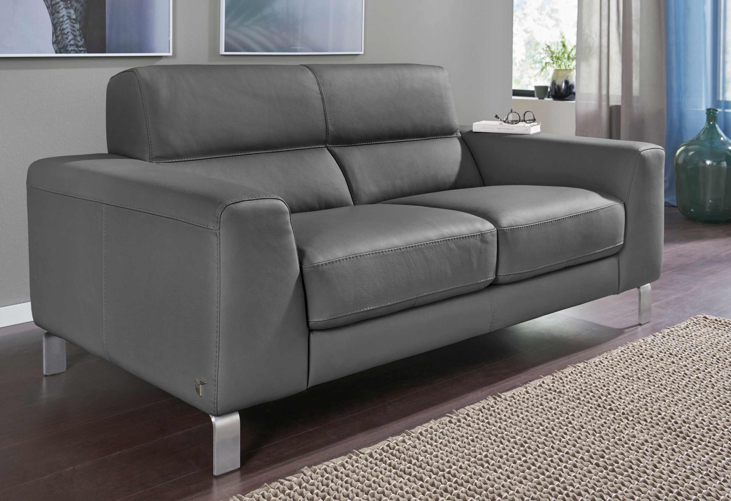 CALIA ITALIA 2,5-Sitzer »Simon, hoher Sitzkomfort, modern und elegant, italienisches Designsofa«, in zwei Lederqualitäten