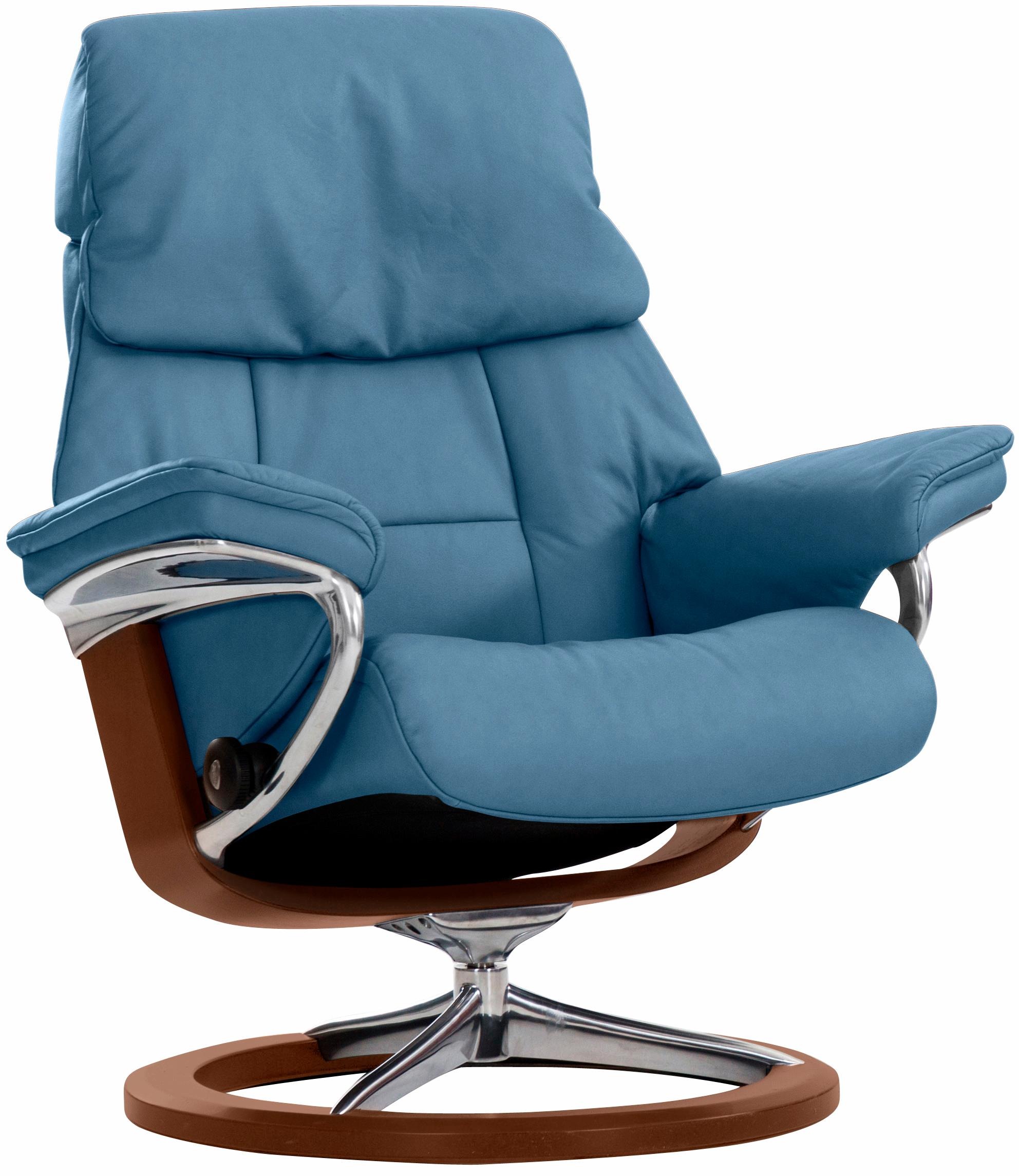 Stressless® Relaxsessel »Ruby«, (Set, Relaxsessel mit Hocker), mit Signature Base, Größe L, Gestell Eiche, Wenge, Braun & Schwarz