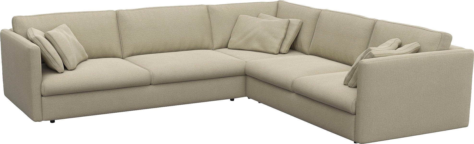 FLEXLUX Ecksofa »Lovane, elegant und zeitlos, bequem, L-Form«, Weich & anschmiegsam, große Sitztiefe auf Kaltschaum, Dekokissen inkl.