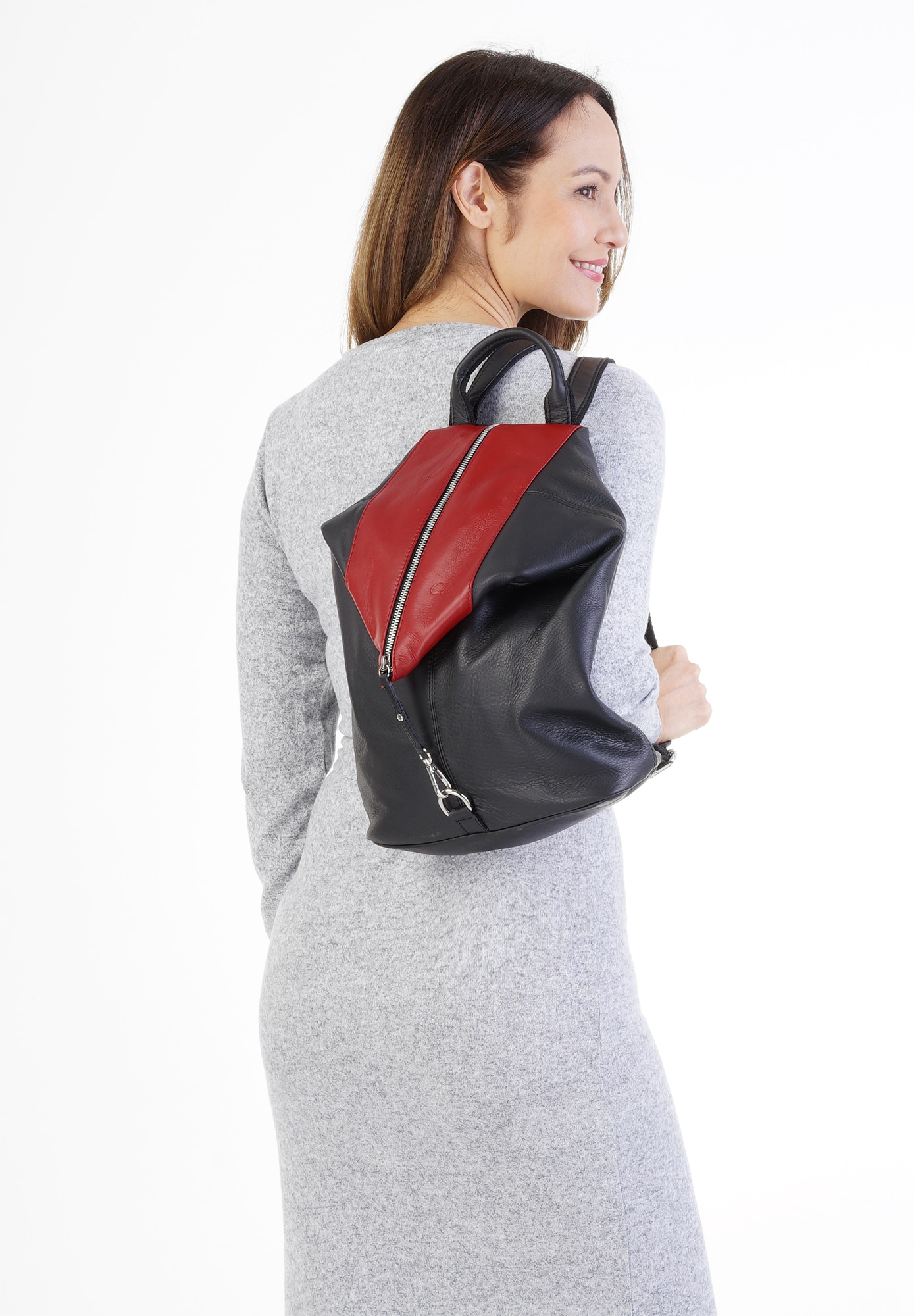 Cluty Cityrucksack, echt Leder, Made in Italy