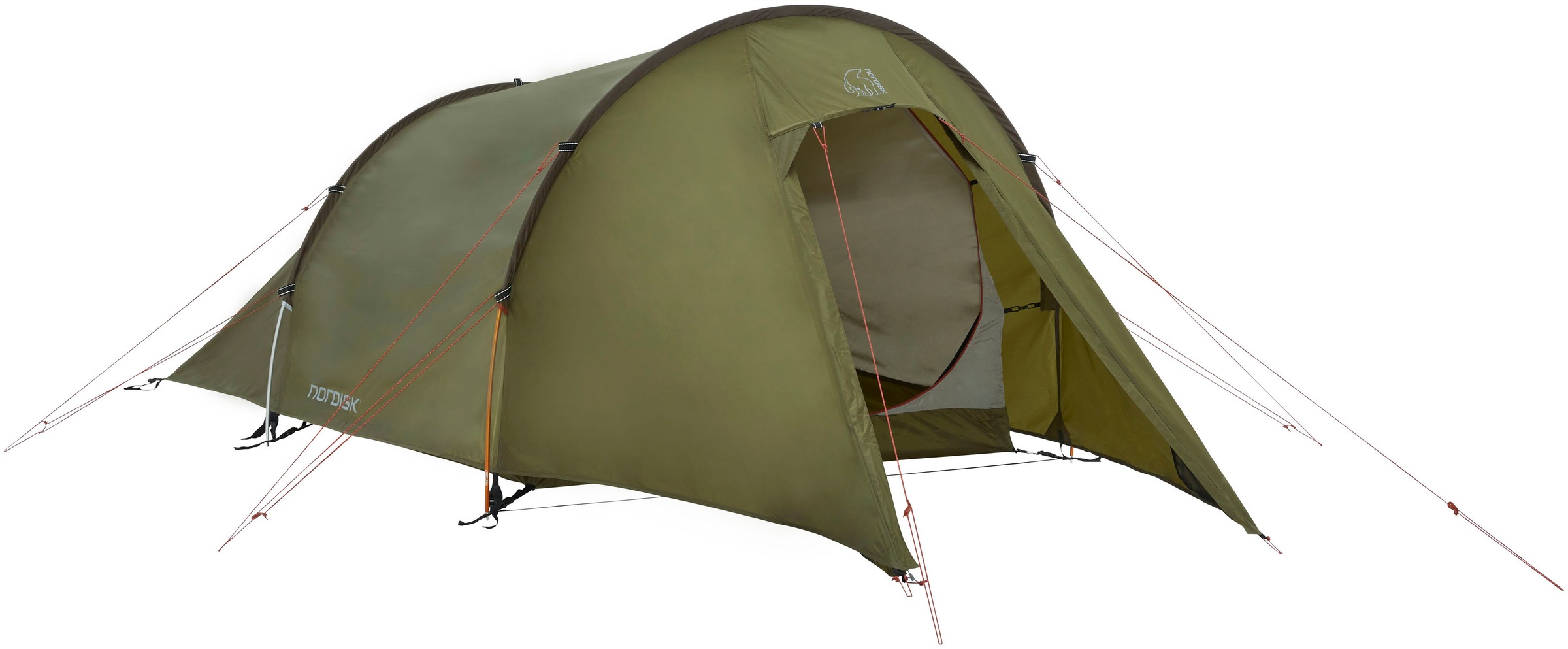 Nordisk Tunnelzelt »Halland 2 PU Tent Dark Olive«, 2 Personen, (Packung, 1 tlg.)