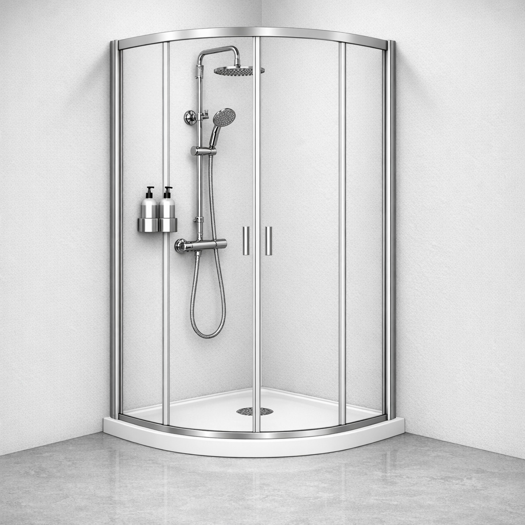 welltime Runddusche »New Summer« Hohe 190 cm, 6mm ESG, Easy Clean, verbessertes Rollensystem