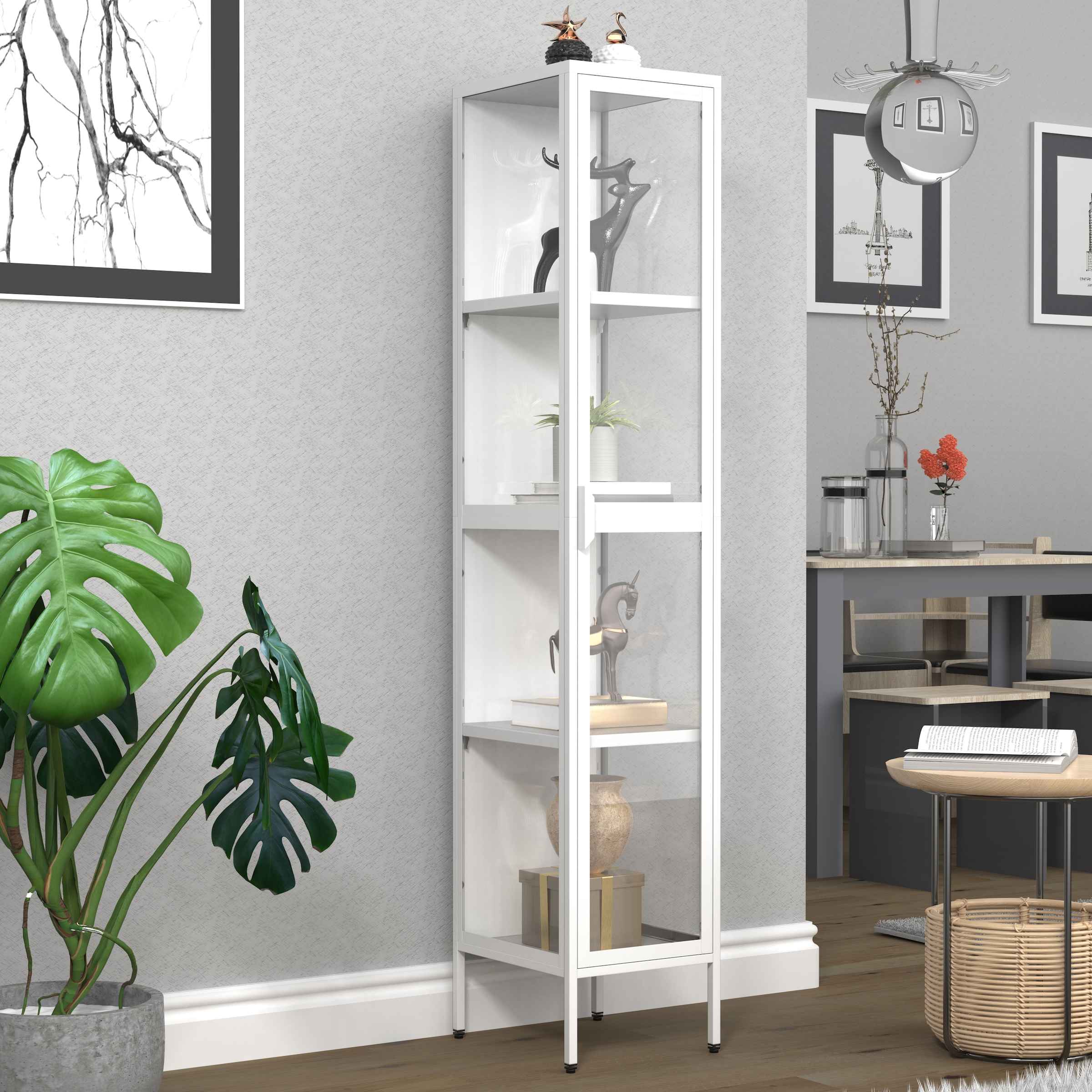 VCM Standvitrine »Stahl Glas Vitrine Schaukasten Floka XL« 1 Stk. tlg.