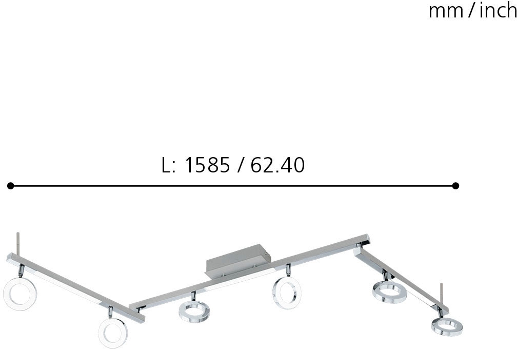 EGLO LED Deckenspots »CARDILLIO 1«, 9 flammig, Leuchtmittel LED-Board | LED fest integriert, LED Deckenleuchte, LED Deckenlampe