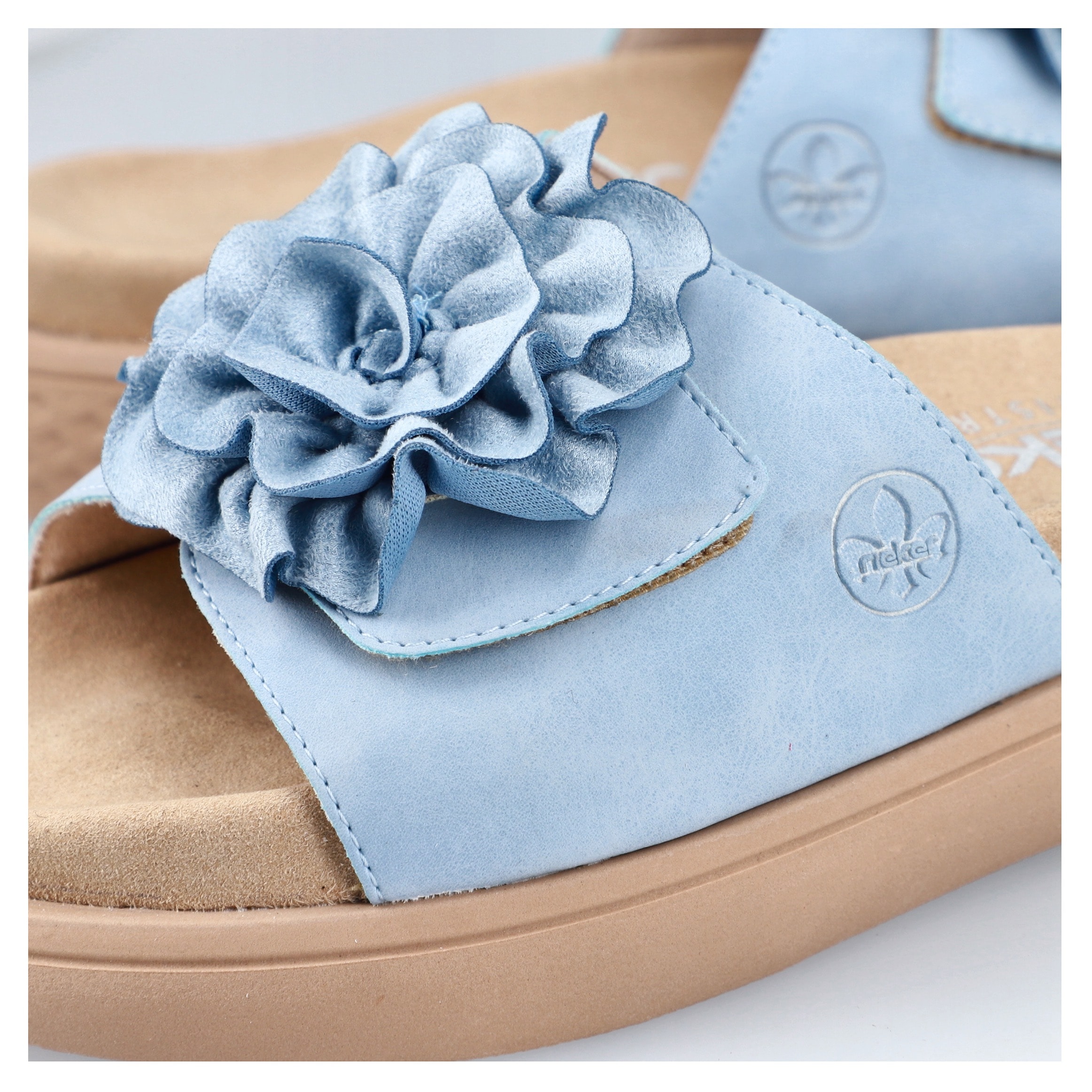 Rieker Pantolette, Sommerschuh, Hausschuh, Strandschuh mit bequemem Fußbett