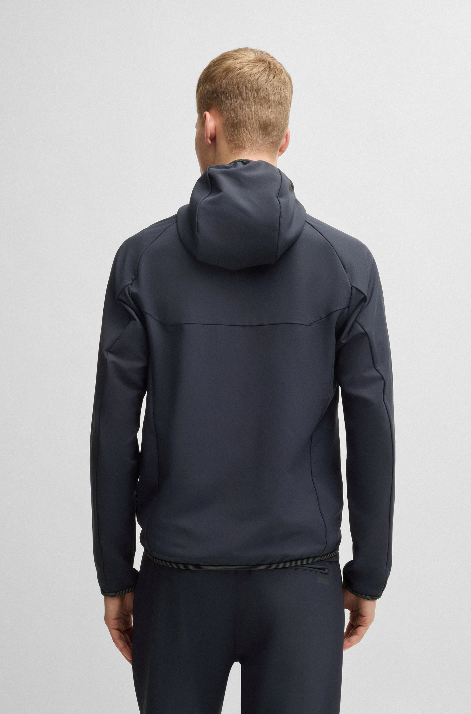 BOSS GREEN Funktionsjacke »L_Commuter«, mit Kapuze, mit gummiertem Markenlabel