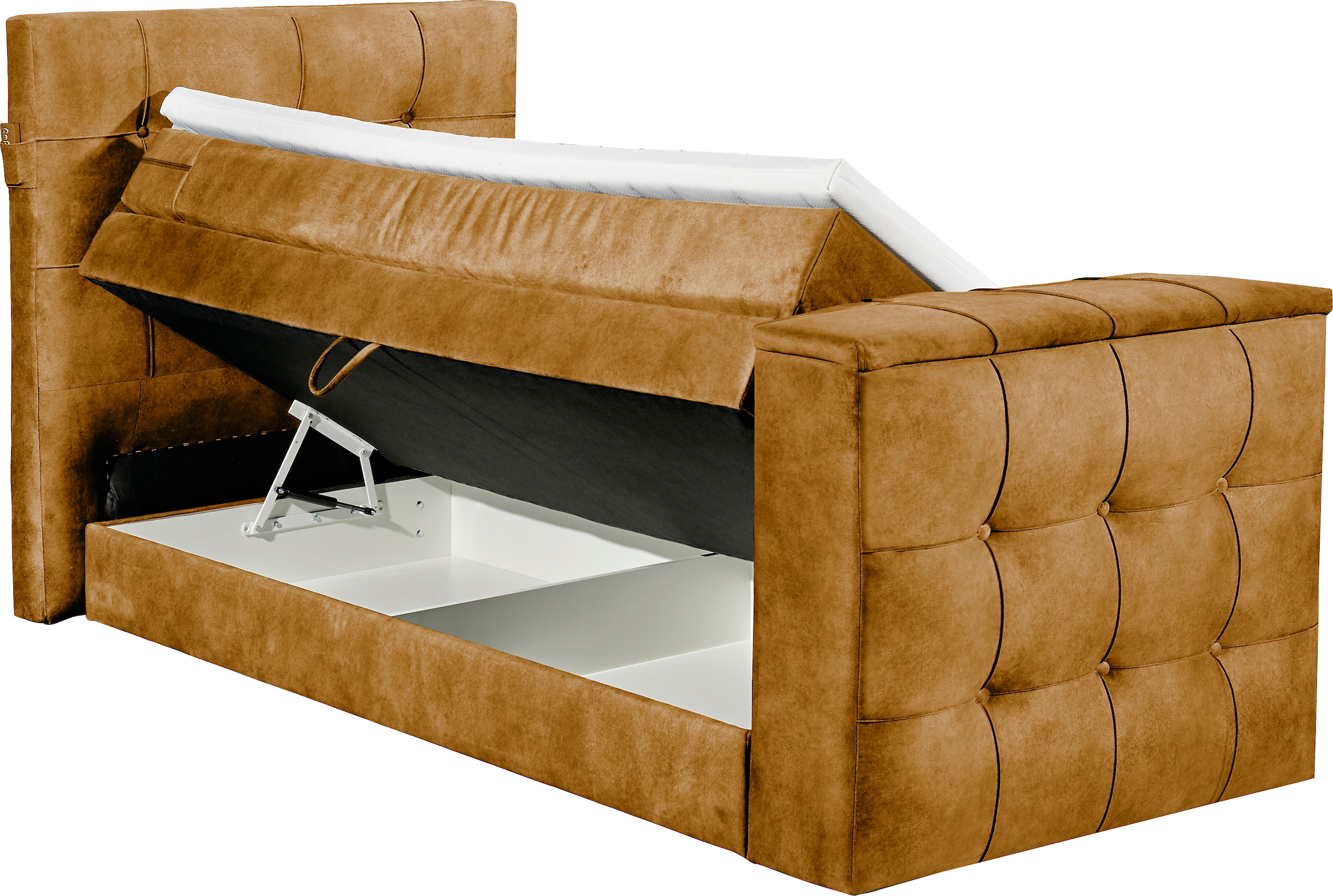 set one by Musterring Boxspringbett »Richmond« versenkbarer TV- Halterung mit Fernbedienung