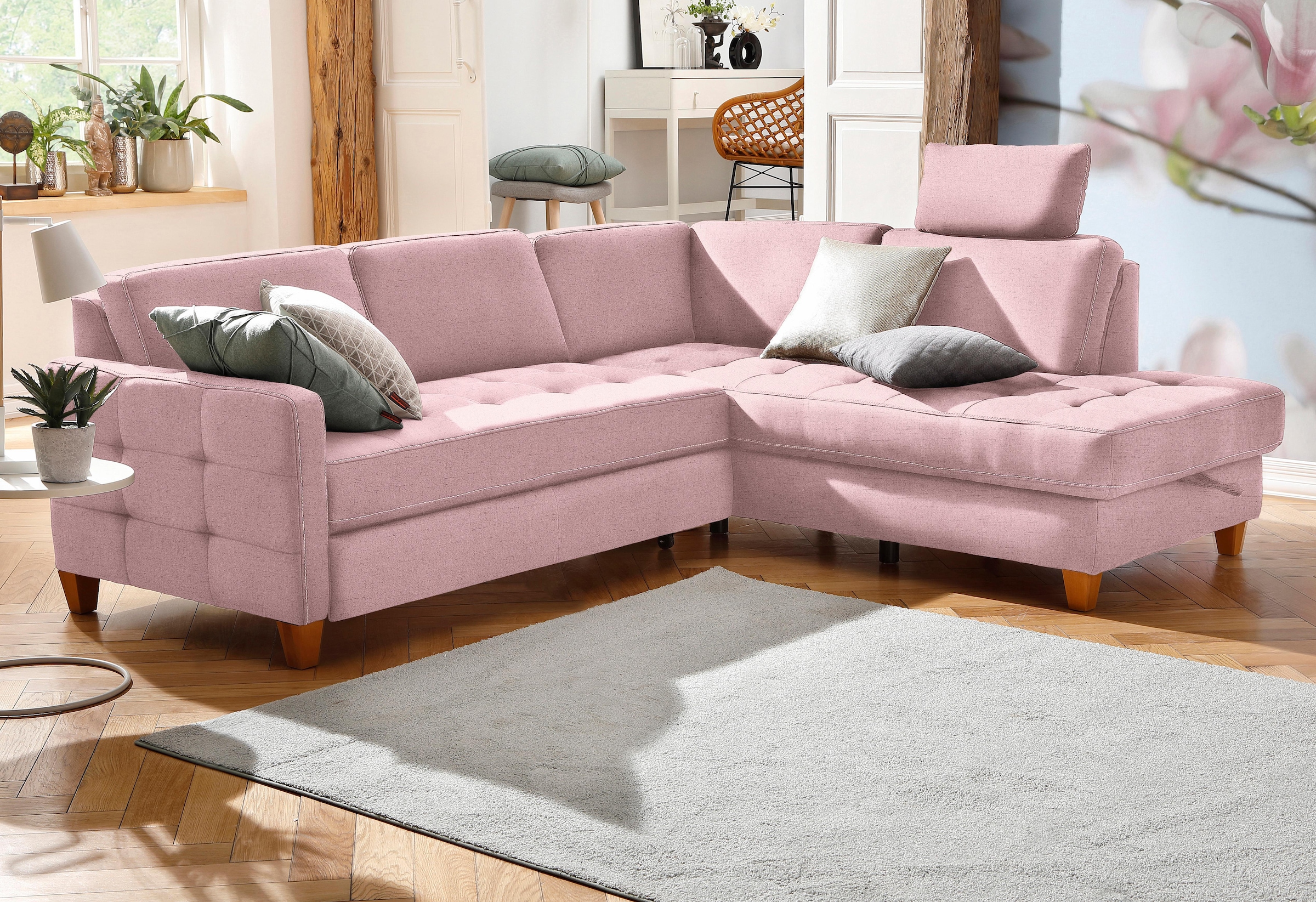 Ecksofas in Rosa jetzt günstig auf Teilzahlung bestellen