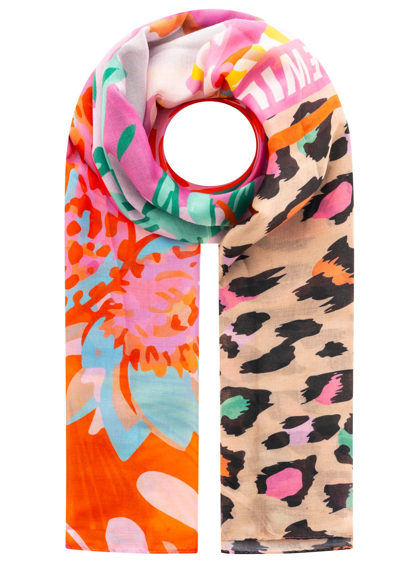 Zwillingsherz Schal »"Wild Jungle"« farbenfrohes Muster mit Schriftzug