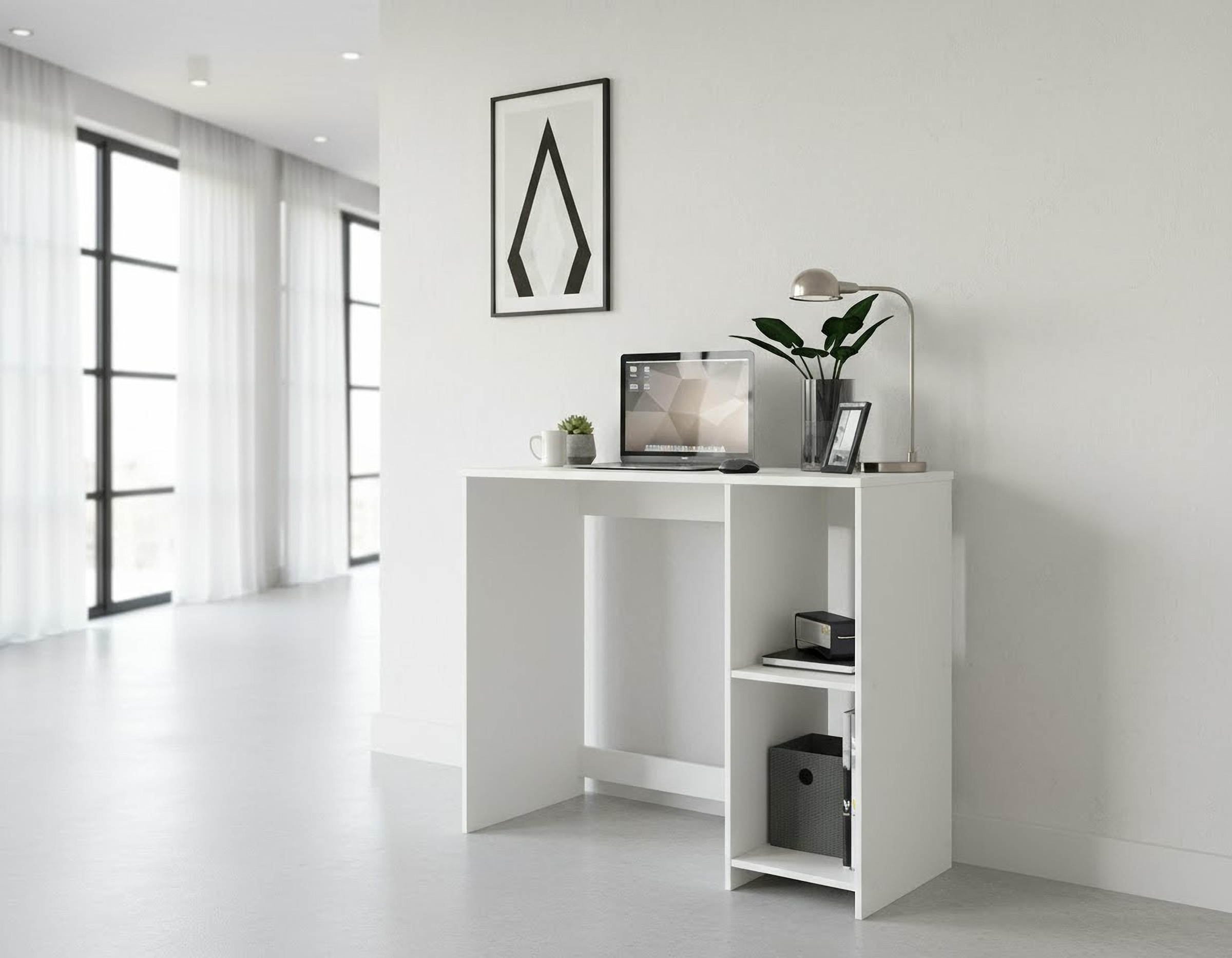 OTTO home Schreibtisch »BAKAR, Laptoptisch, Computertisch,« 2 offene Fächer, platzsparend, Breite 80 x Tiefe 40 cm