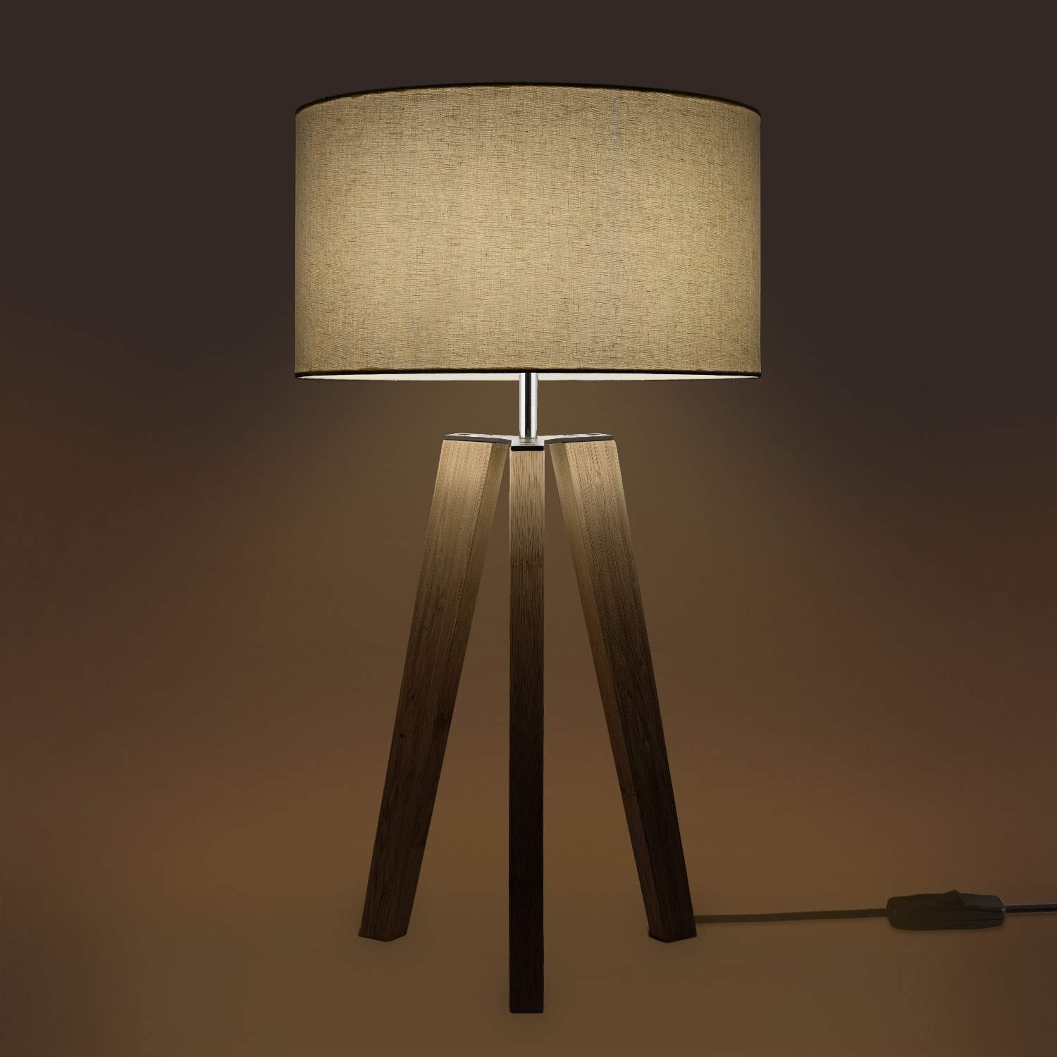 Paco Home Tischleuchte »Canvas Wohnzimmer Stehlampe 3 online Vintage Garantie Skandinavischer 1 | Lampe LED Stil kaufen flammig-flammig, mit Jahren Fuß XXL Color«, uni E27