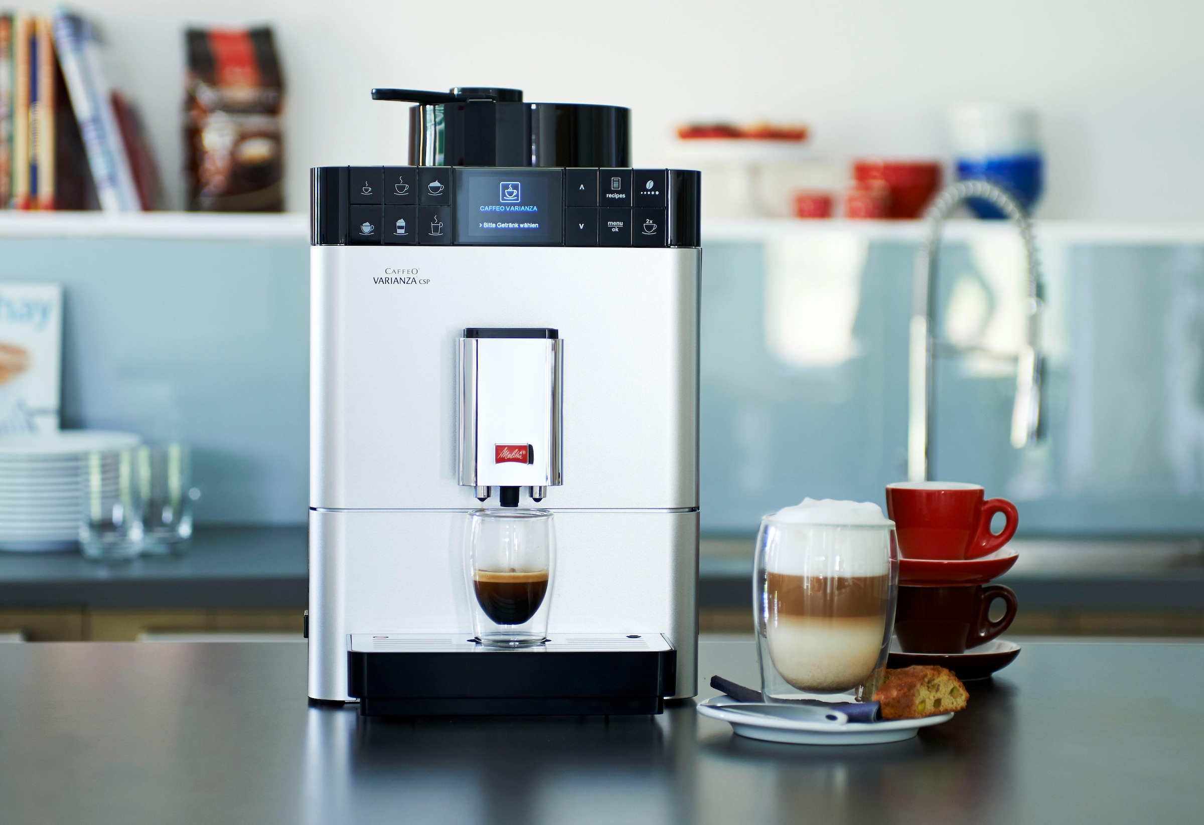 Melitta Kaffeevollautomat »Varianza® CSP F57/0-101, silber«,  Tassenindividuell dosieren: My Bean Select, 10 Kaffeerezepte mit 3 Jahren  XXL Garantie