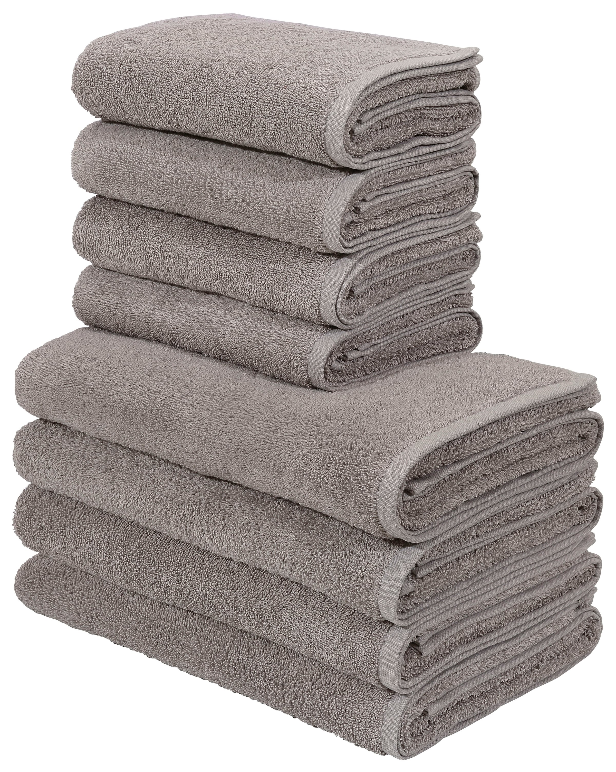 my home Handtuch Set »Merida, 4 Duschtücher 70x140cm, 4 Handtücher 50x100cm« 8 Frottier kuschelig weich, einfarbig, 100% Baumwolle