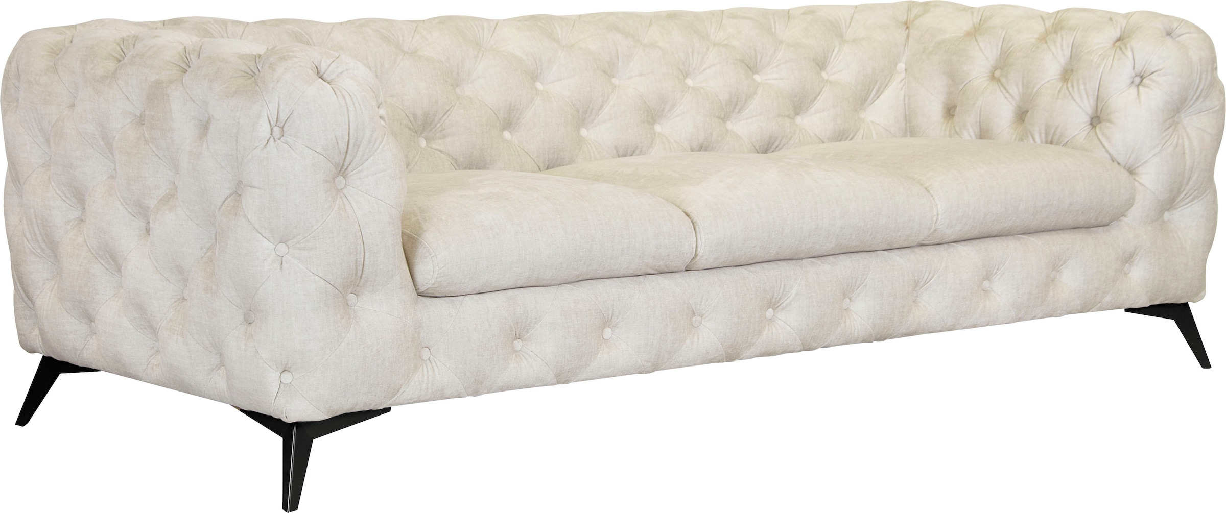 Leonique Chesterfield-Sofa »Glynis«, aufwändige Knopfheftung, moderne Chesterfield Optik, Fußfarbe wählbar