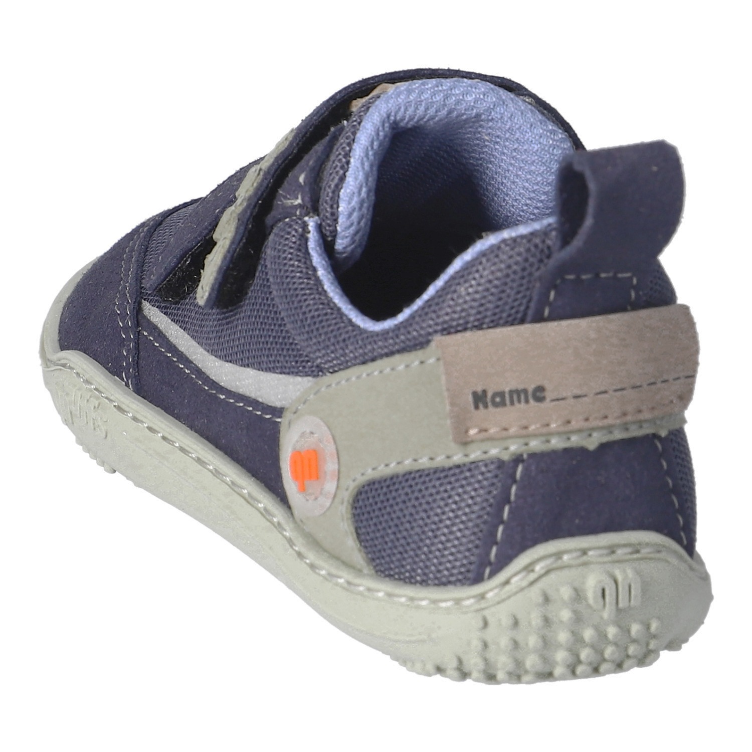 qnuffs Barfußschuh »Erle«  Klettschuh, Halbschuh, Sneaker mit Kontrastbesätzen