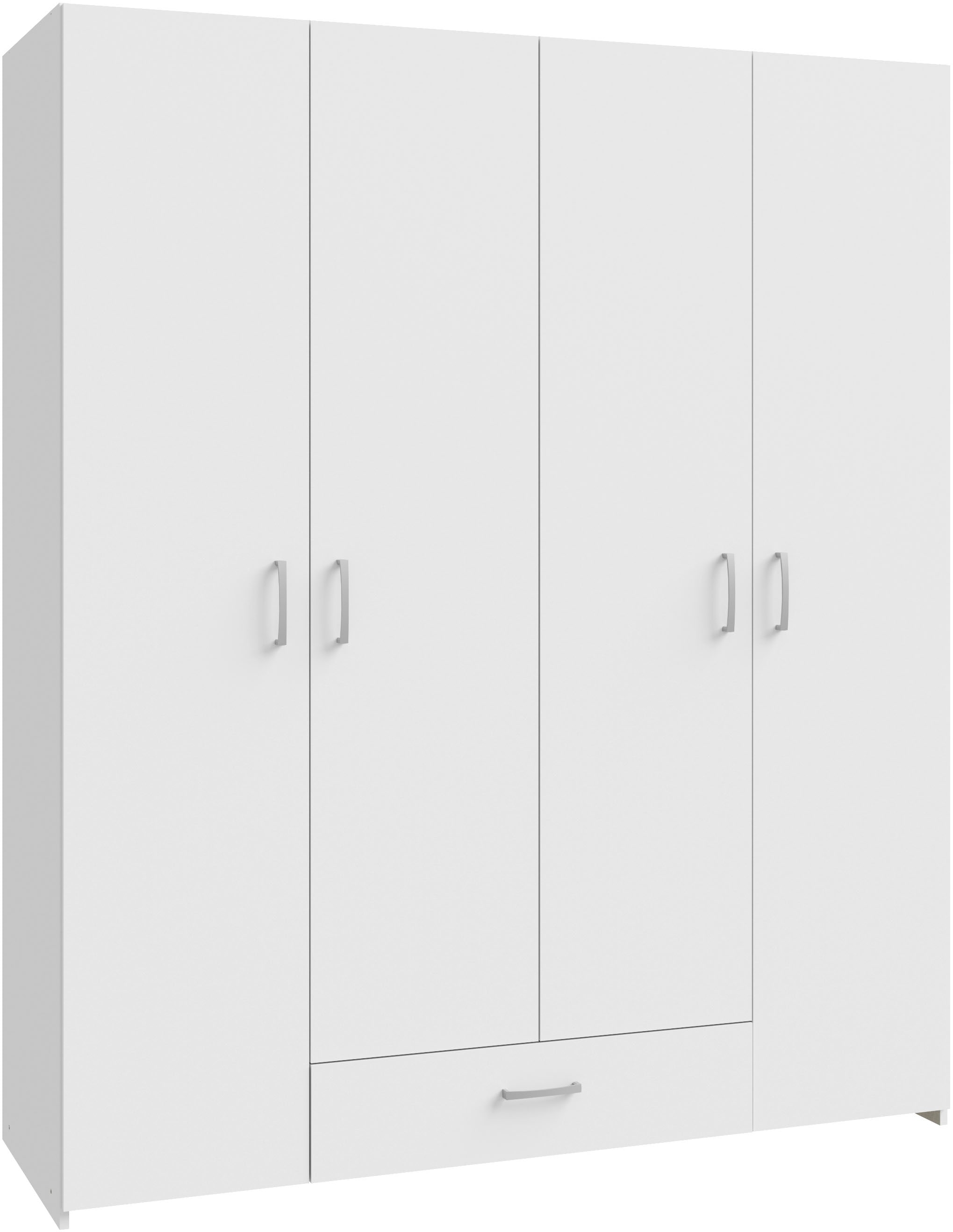 FORTE Drehtürenschrank »Econobox«, Drehtürenschrank, zeitloses Design mit alufarbigen Griffen.