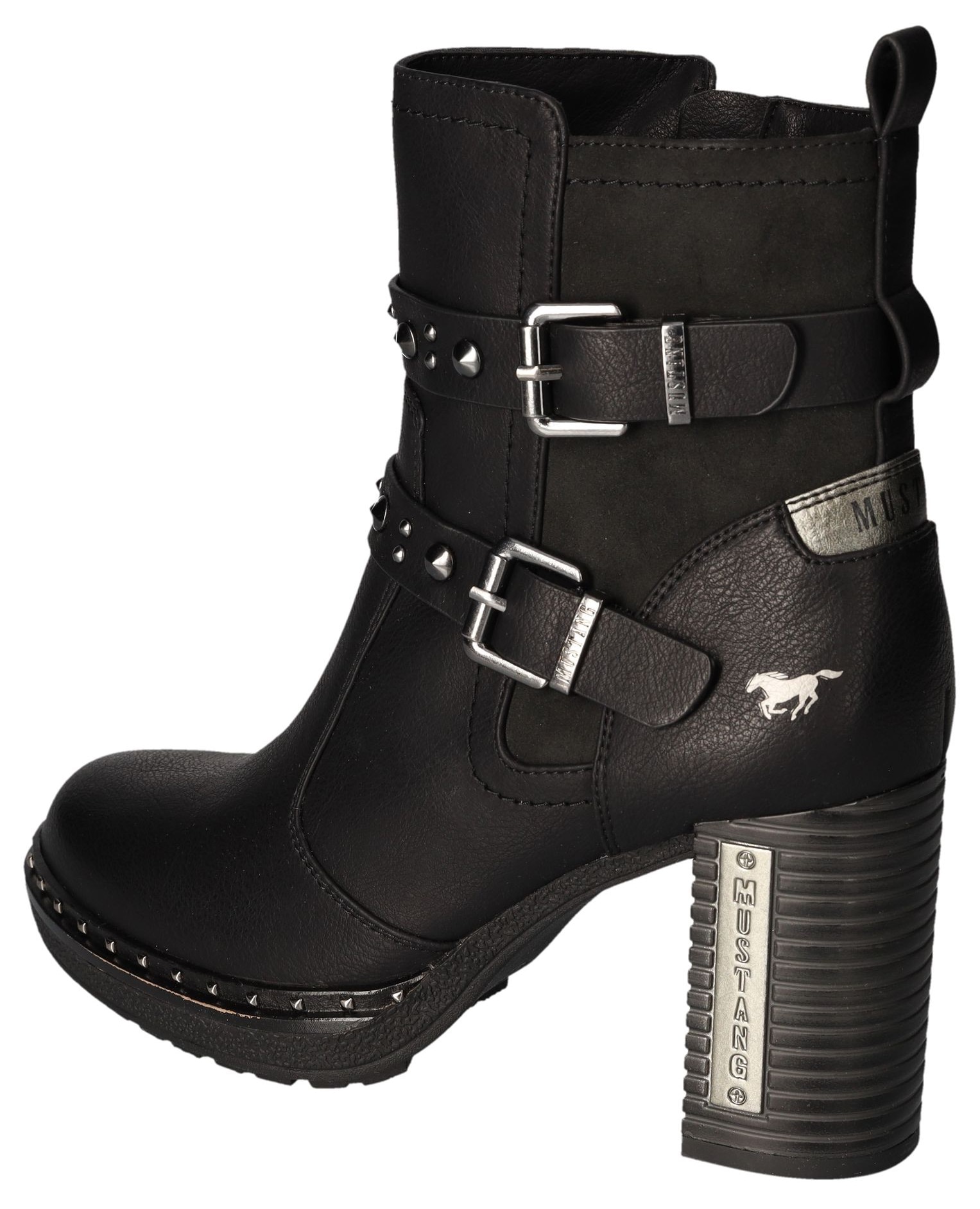 Mustang Shoes Plateaustiefelette, Stiefelette, Bikerboots mit Innenreißverschlus