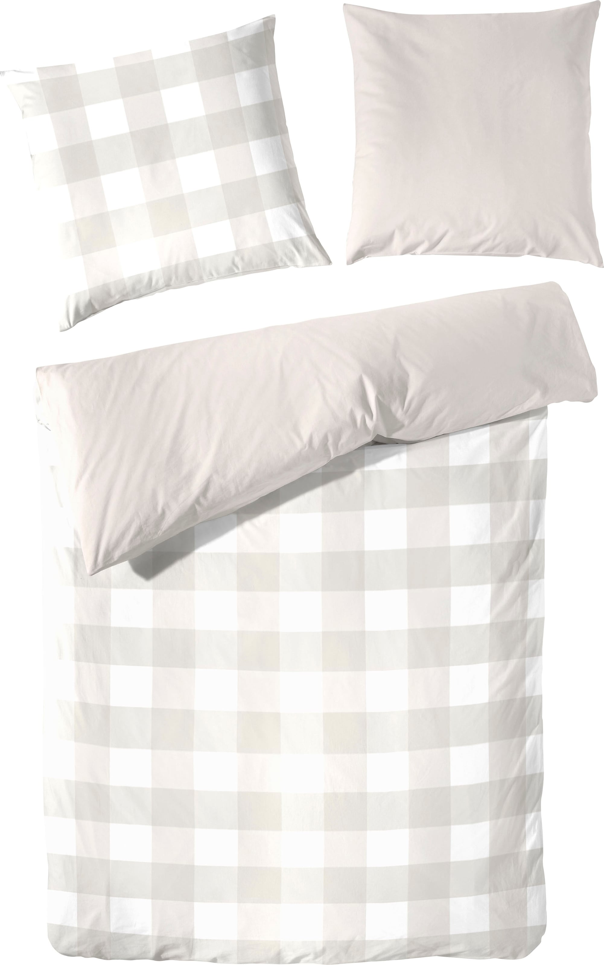 Primera Bettwäsche »Basic Perkal« 2 Stk. tlg. im modernen Karodesign