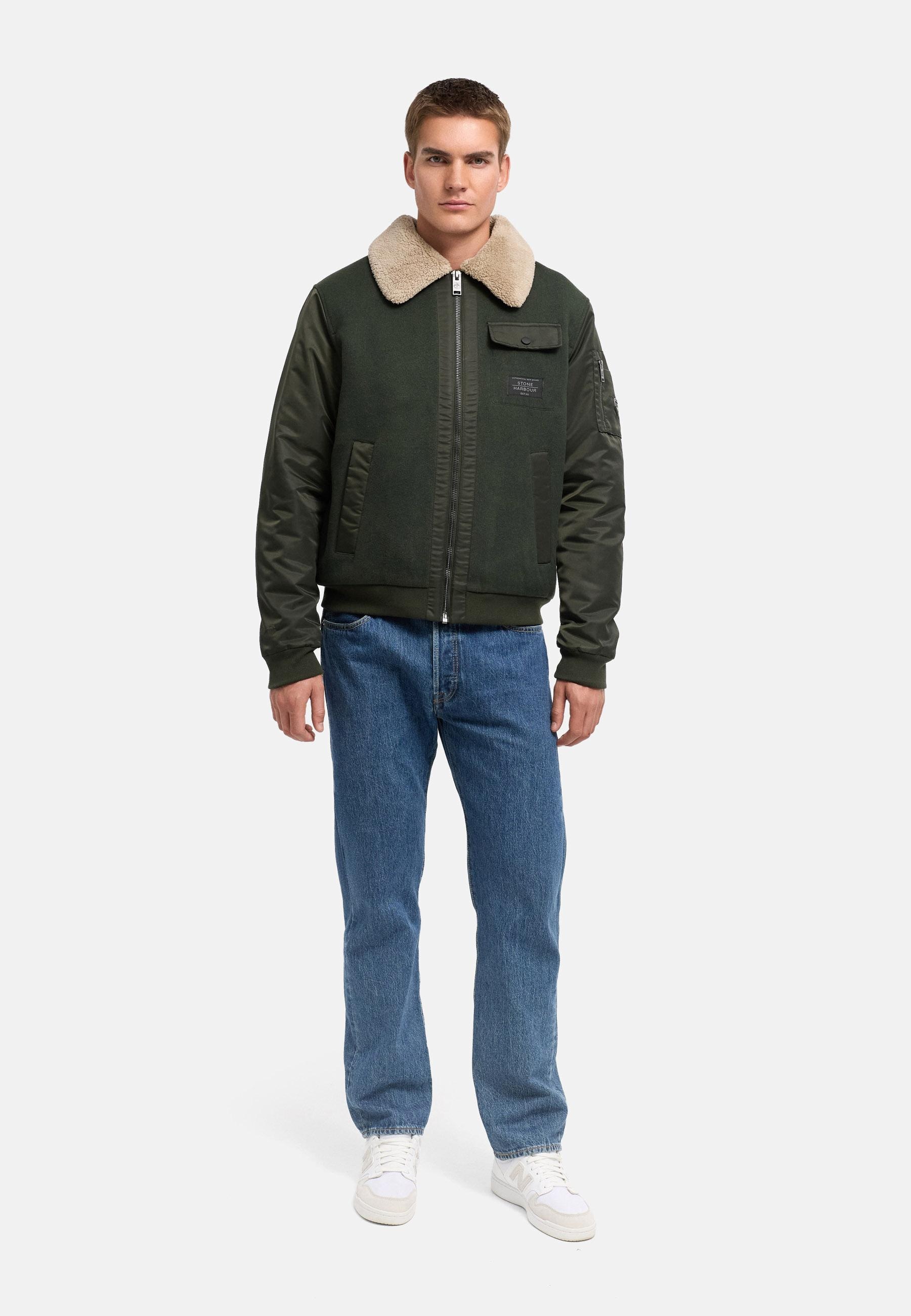 Stone Harbour Winterjacke »Winterjacke Somaeel XX« ohne Kapuze Warme Herren Hybridjacke mit Teddykragen
