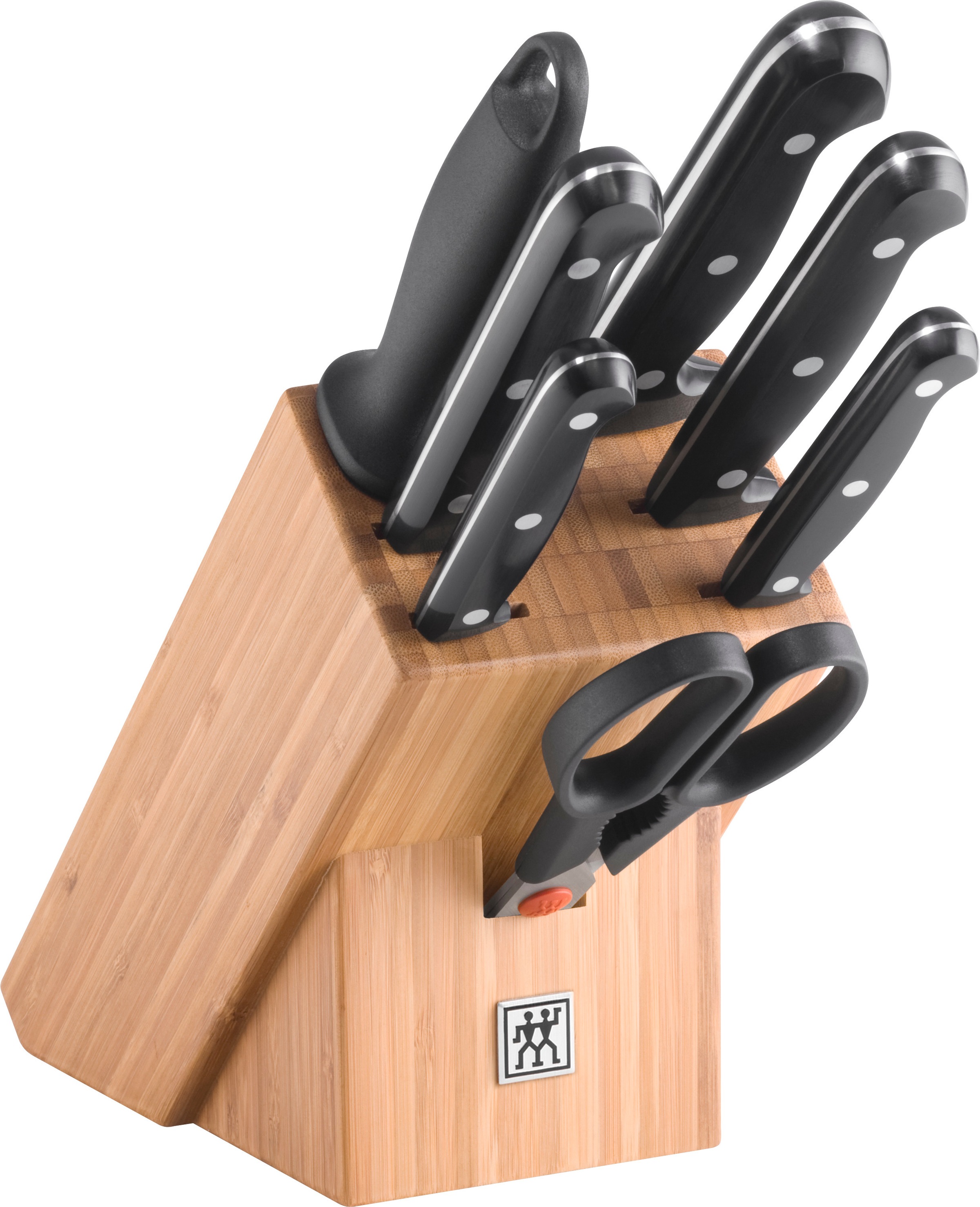 Zwilling Messerblock "TWIN Chef 2" 8 Stk. Messerblock mit 5 Messern + 1 Schere + 1 Wetzstahl, Bambus