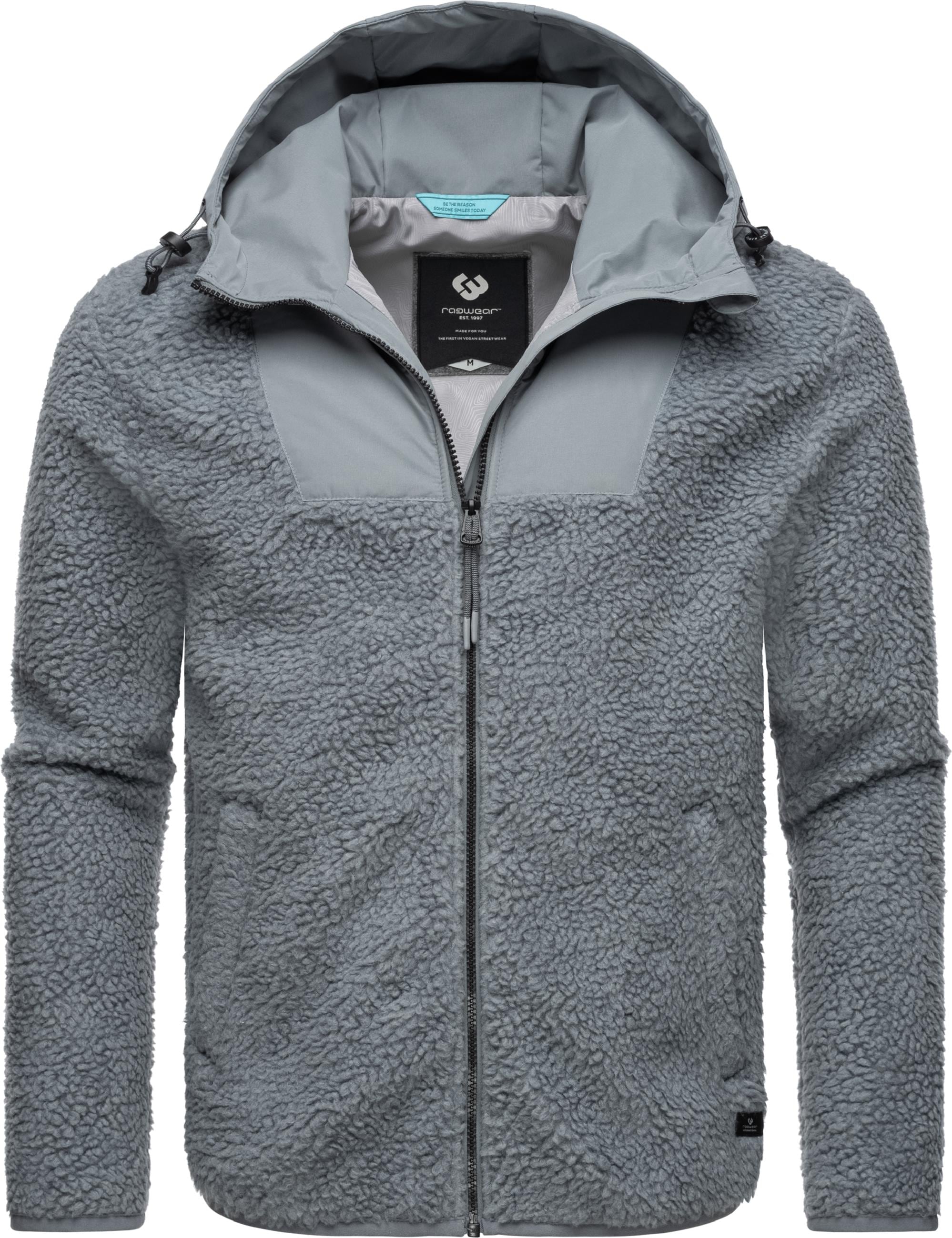 Ragwear Sweatjacke »Fleecejacke Adar«, Angesagte Herren Plüschjacke mit hohem Kragen