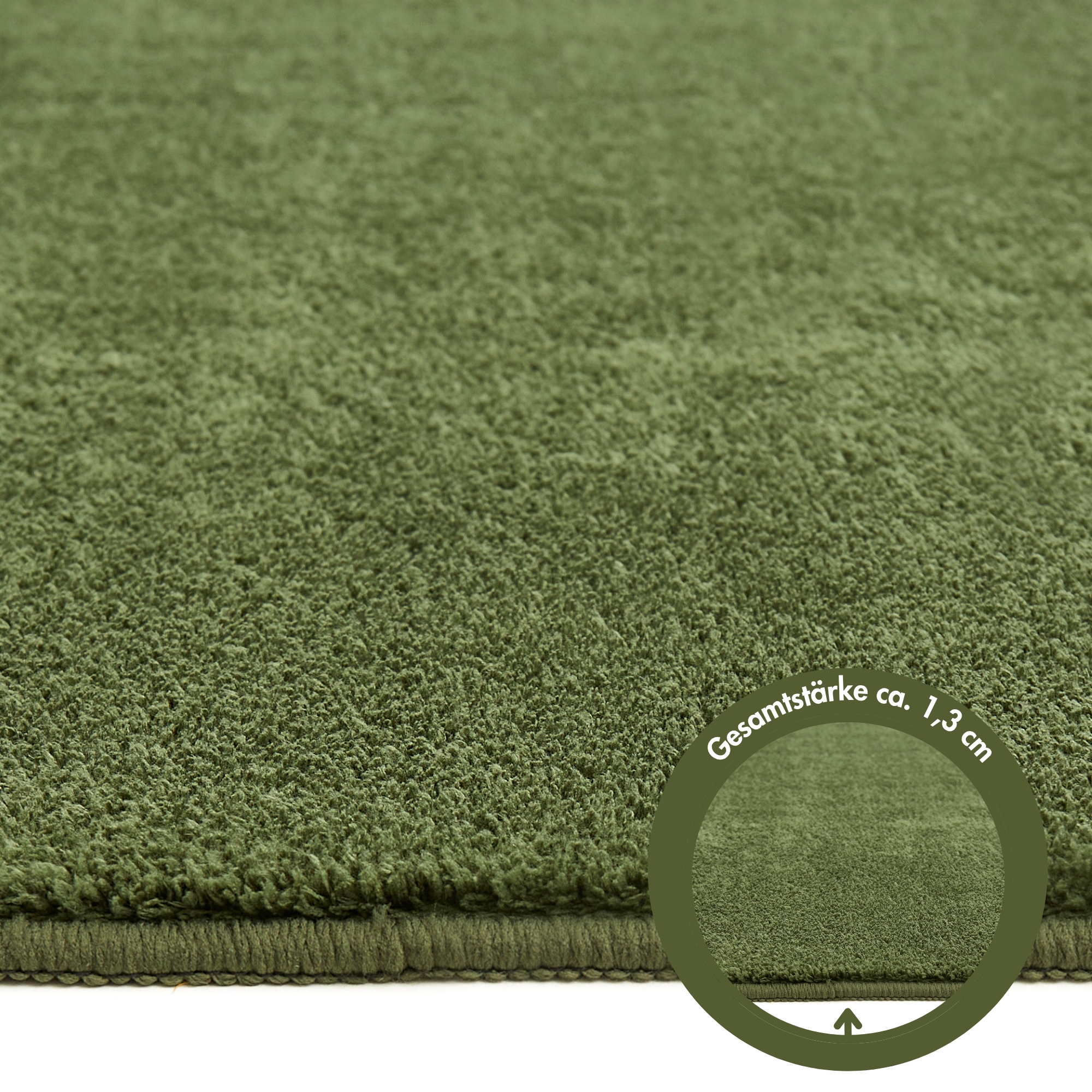 Andiamo Teppich »Arezzo« rechteckig 16 mm Höhe Uni Farben, weicher Flor, waschbar, ideal im Wohnzimmer & Schlafzimmer