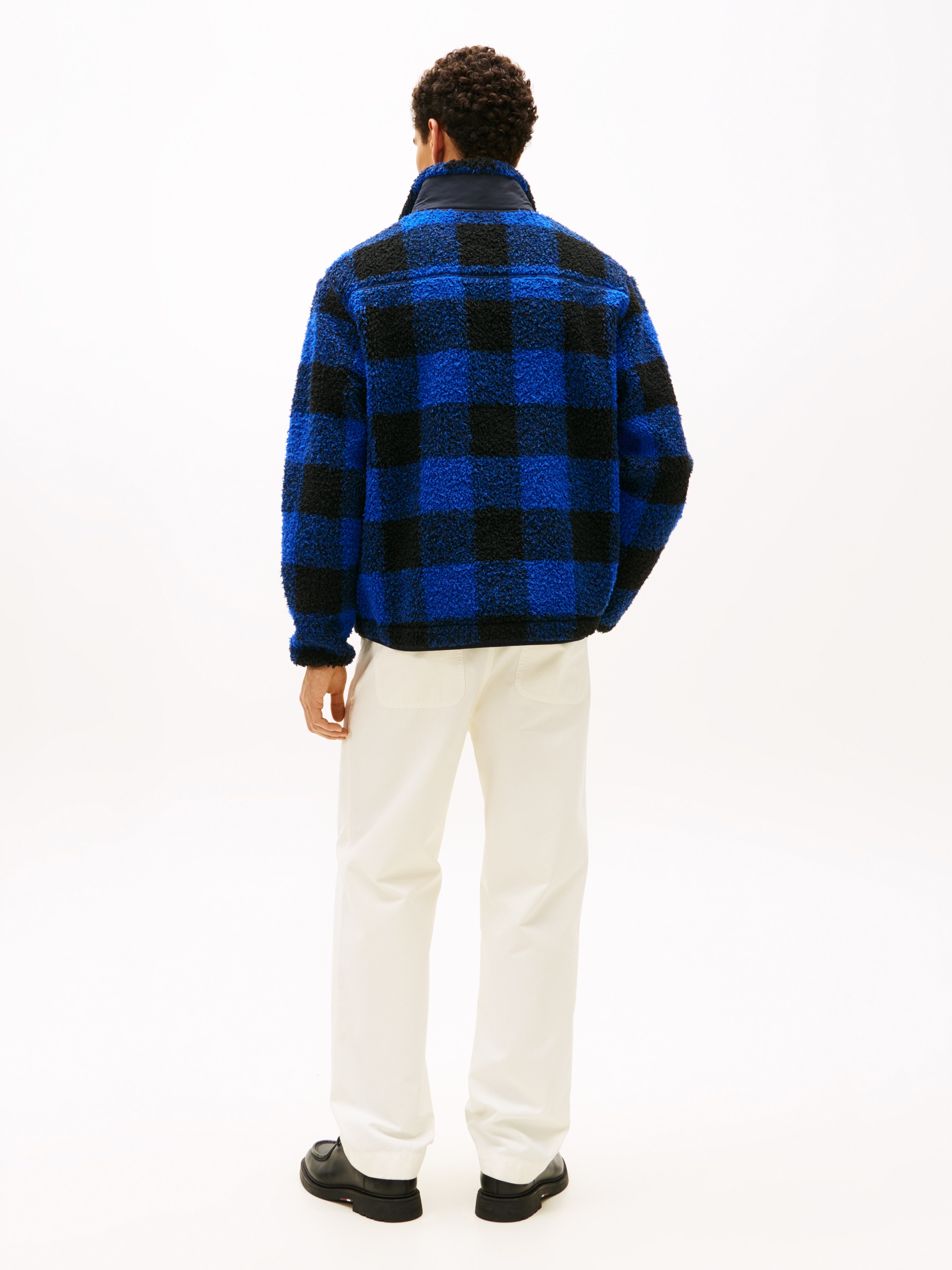 Tommy Hilfiger Fleecepullover »TEDDY FLEECE CHECK PULL OVER«, Regular fit mit Rundhalsausschnitt