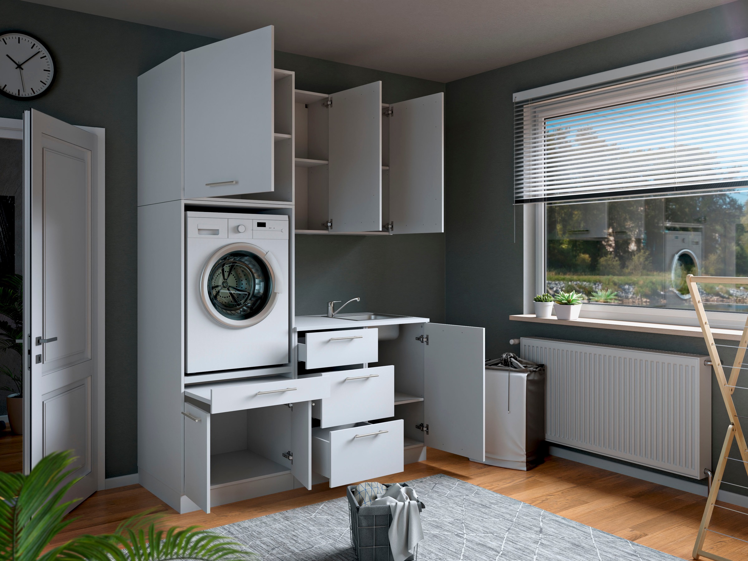 Laundreezy Mehrzweckschrank-Set »Laundreezy, 6-tlg. Mehrzweckschrank-Set B/H/T 168/238/68 cm« 6 Stk. tlg.