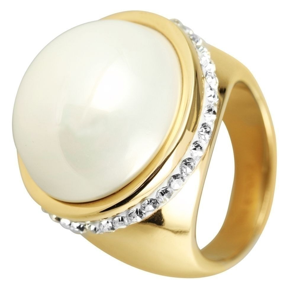 Adelia´s Fingerring »Ring aus Edelstahl mit Strass Steinchen«