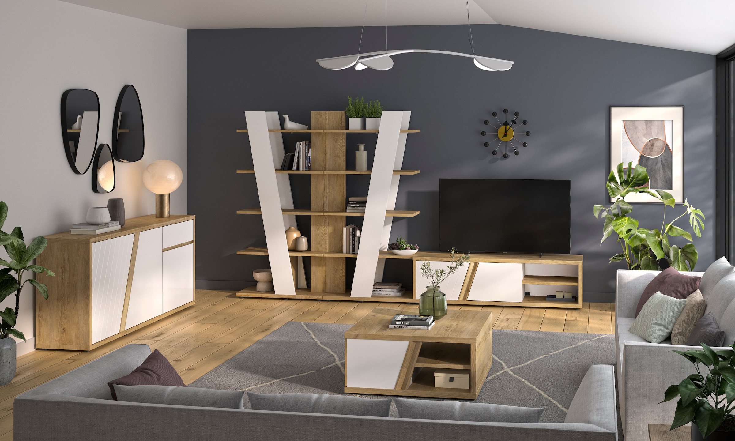 Gami Bücherregal, Praktische Bibliothek oder Raumtrennung
