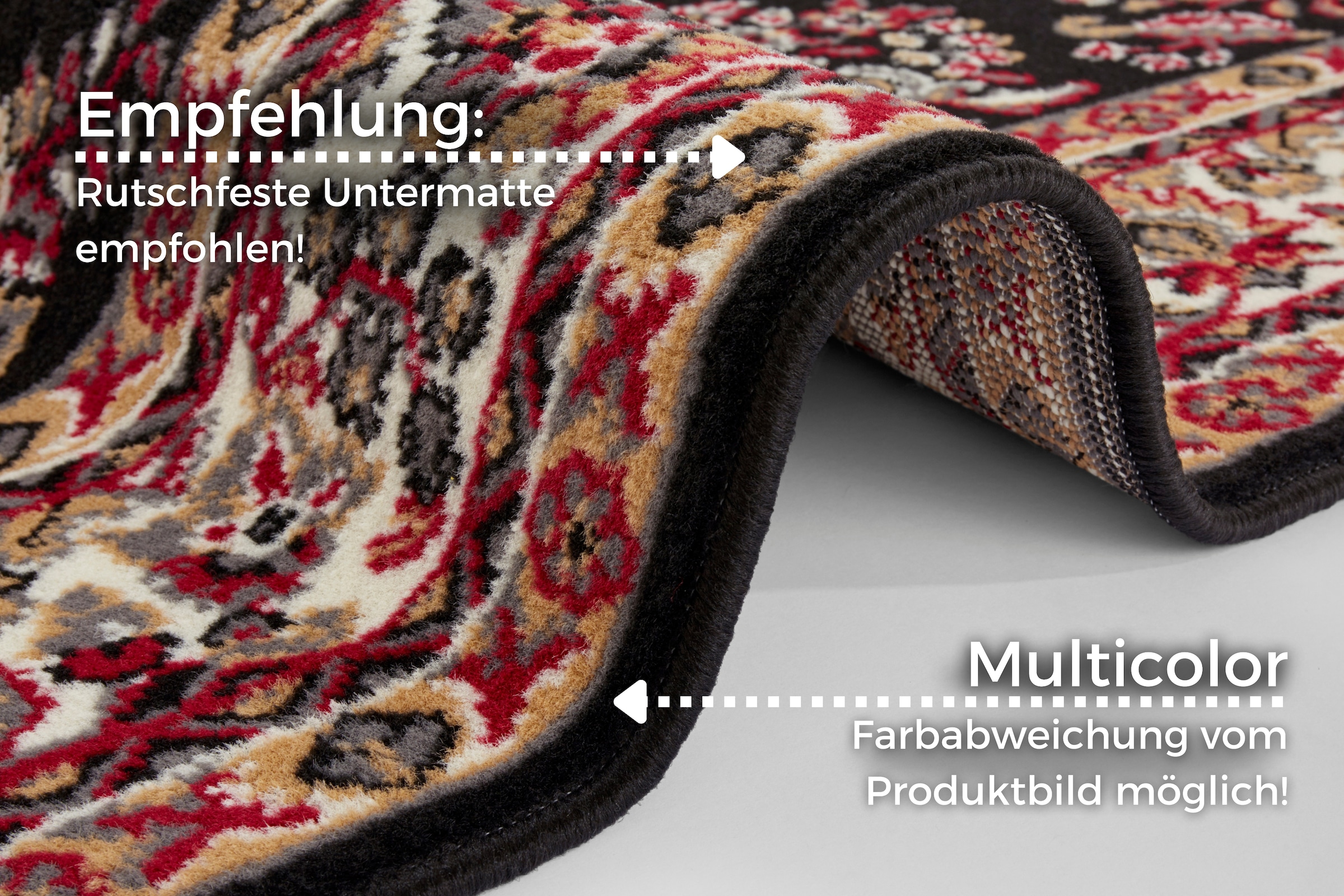 HANSE Home Teppich »Halton«, rechteckig, 8 mm Höhe, Kurzflor, Orient-Optik, mit Bordüre, Läufer, pflegeleicht, gekettelt