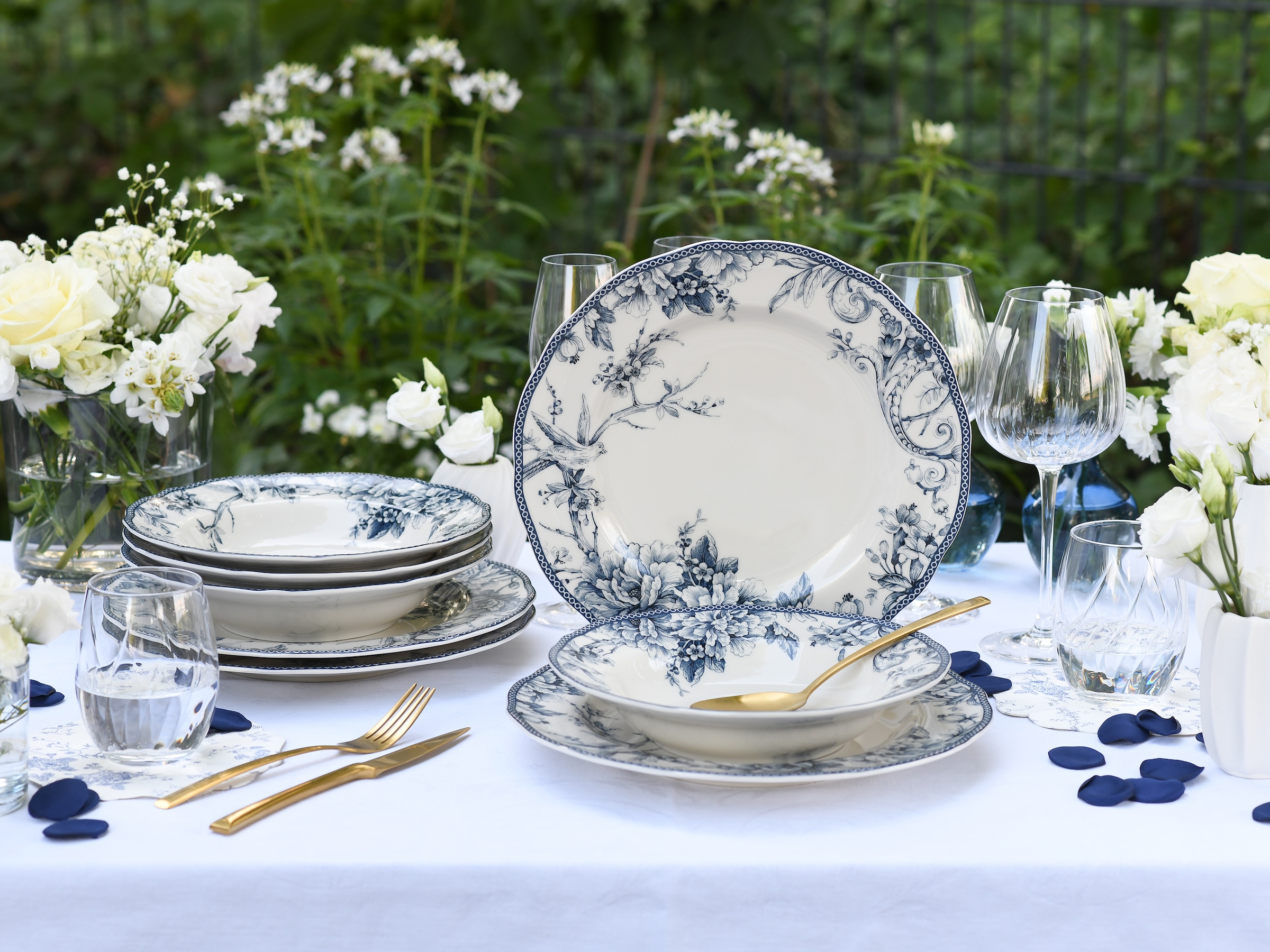 CreaTable Tafelservice »Adelaide, Service 8-tlg.« Teller Set, Nostalgischer Vintage Dekor, Elegante Form