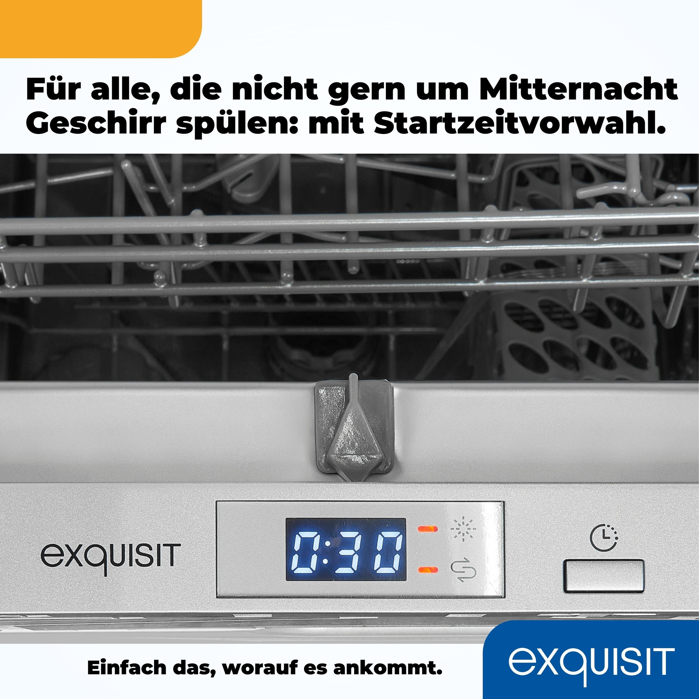 exquisit vollintegrierbarer Geschirrspüler »EGSP2109-E-030E silber«, 9 Maßgedecke